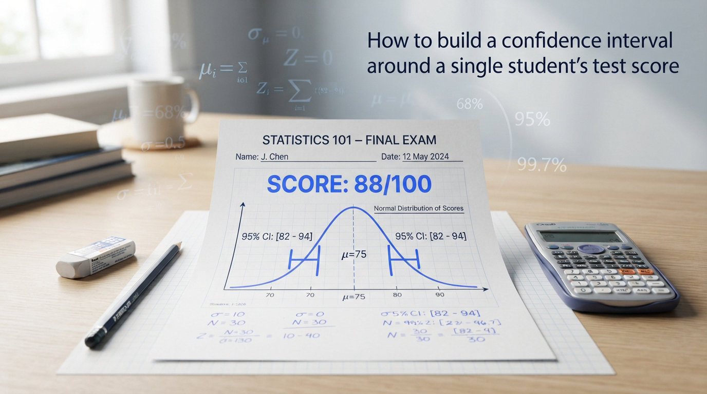 How to build a confidence interval around a single student's test score