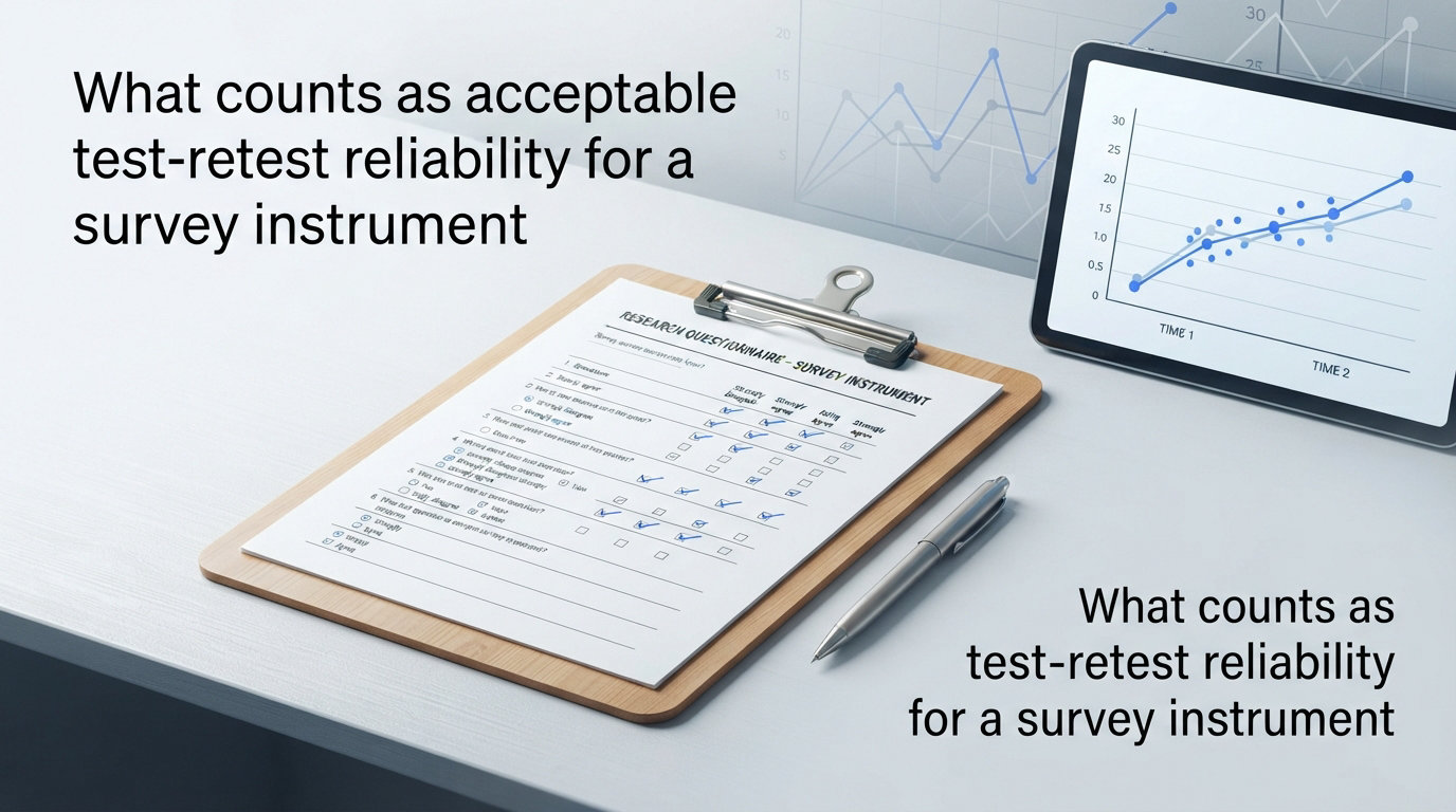 What counts as acceptable test-retest reliability for a survey instrument