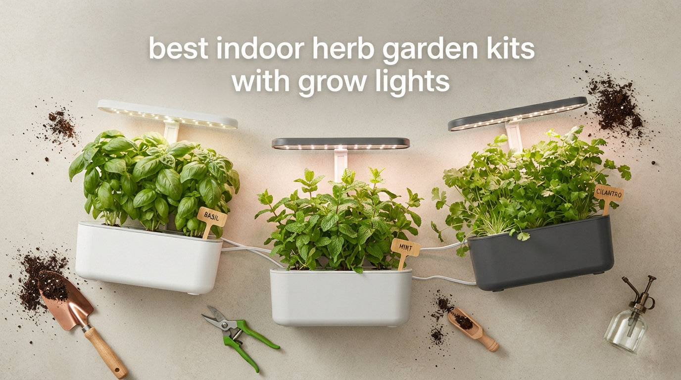 best indoor herb garden kits with grow lights