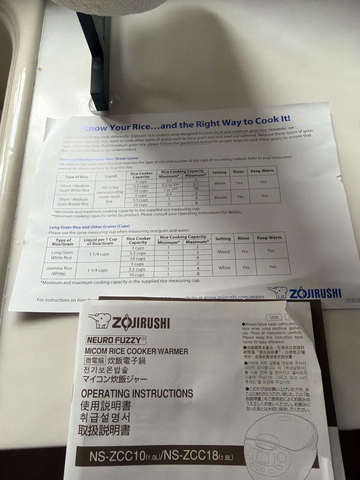 Zojirushi NS-ZCC10 Neuro Fuzzy Rice Cooker and Warmer (White) | Automatic keep-warm, delay timer customer photo 1