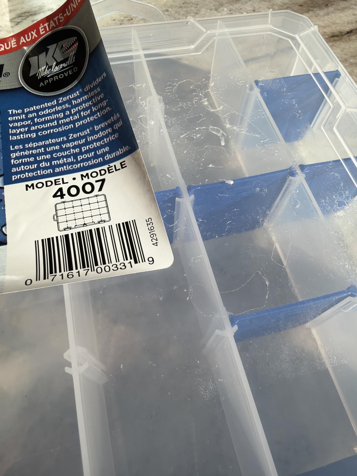 Flambeau Outdoors 5007 Tuff Tainer, 36 Compartments, 18 Zerust Dividers | Divided tackle box with 18 Zerust dividers creating up to 36 compartments. Translucent, 14.25 x 9.125 x 2in customer photo 2