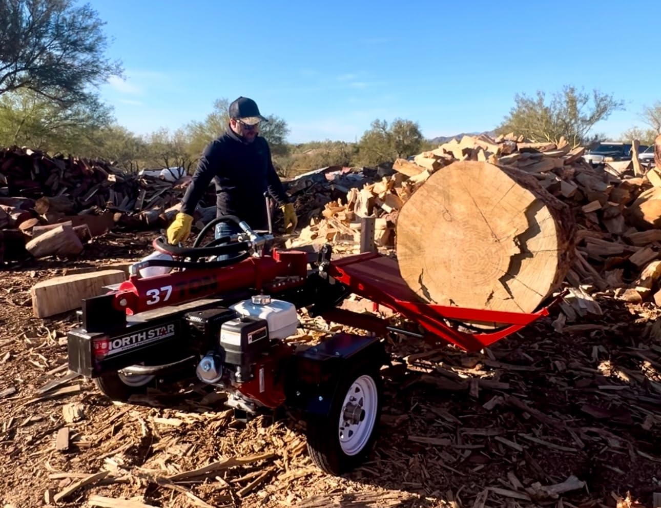 Horizontal/Vertical Log Wood Splitter - 37-Ton, 270cc Honda GX270 Engine customer photo 1