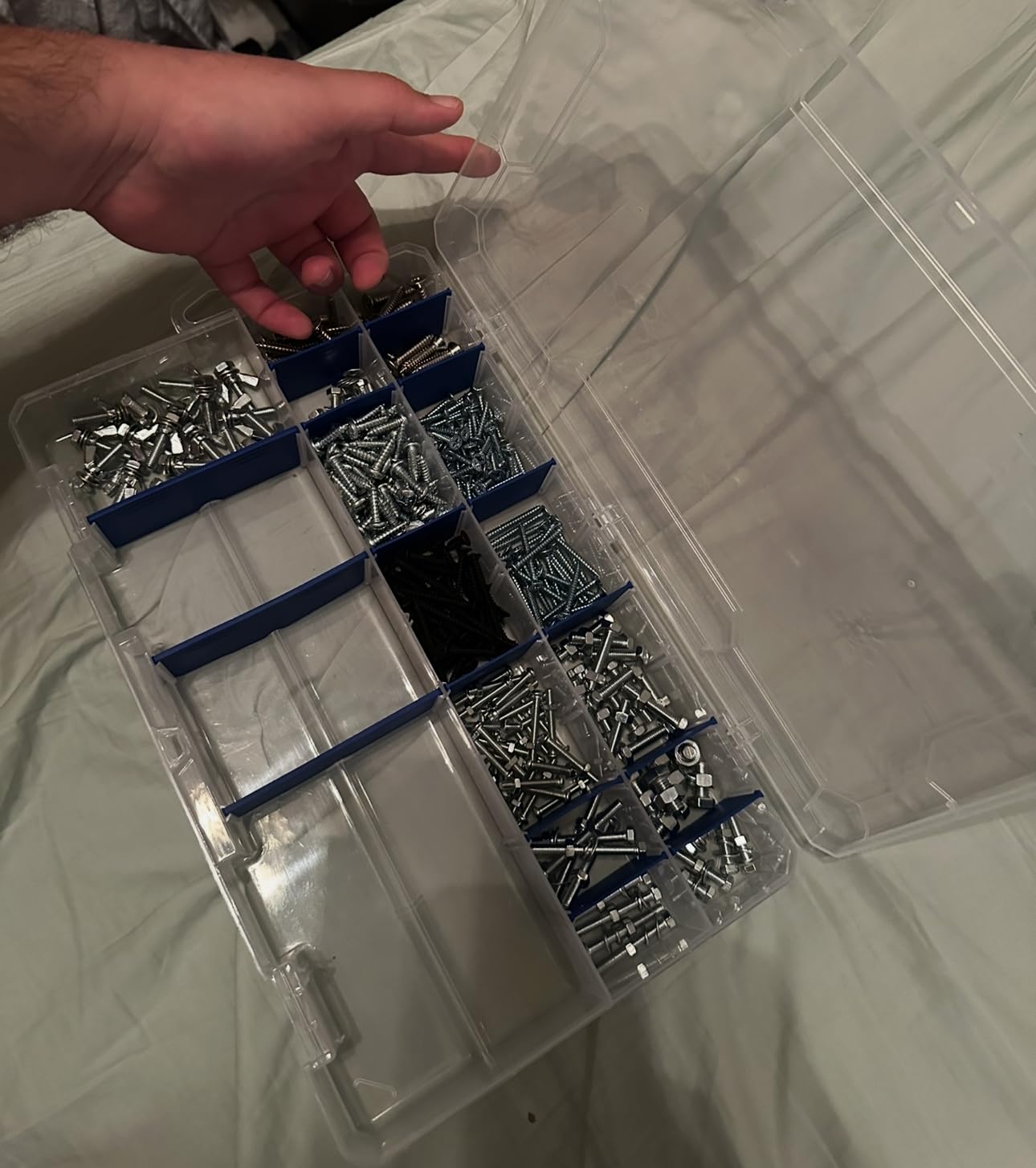 Flambeau Outdoors 4007 Tuff Tainer, 24 Compartments, 12 Zerust Dividers | Divided tackle box with 12 Zerust dividers creating up to 24 compartments. Translucent, 11 x 7.25 x 1.75in customer photo 2