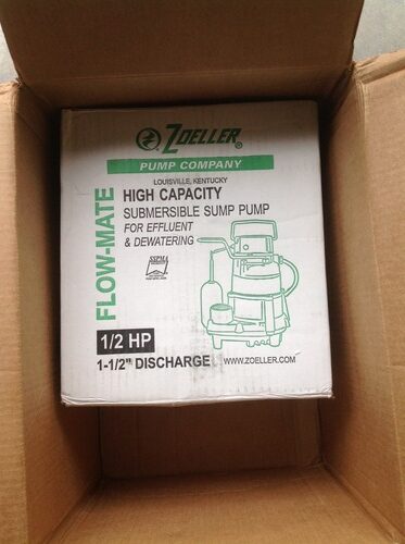 Zoeller M98 Flow-Mate Sump Pump - 1/2 HP - Cast Iron - LED Power Plug - High Flow - Vortex Impeller - Stainless Steel Hardware - Factory Tested and Float Operated - Submersible Sump Pump - 115V customer photo 1