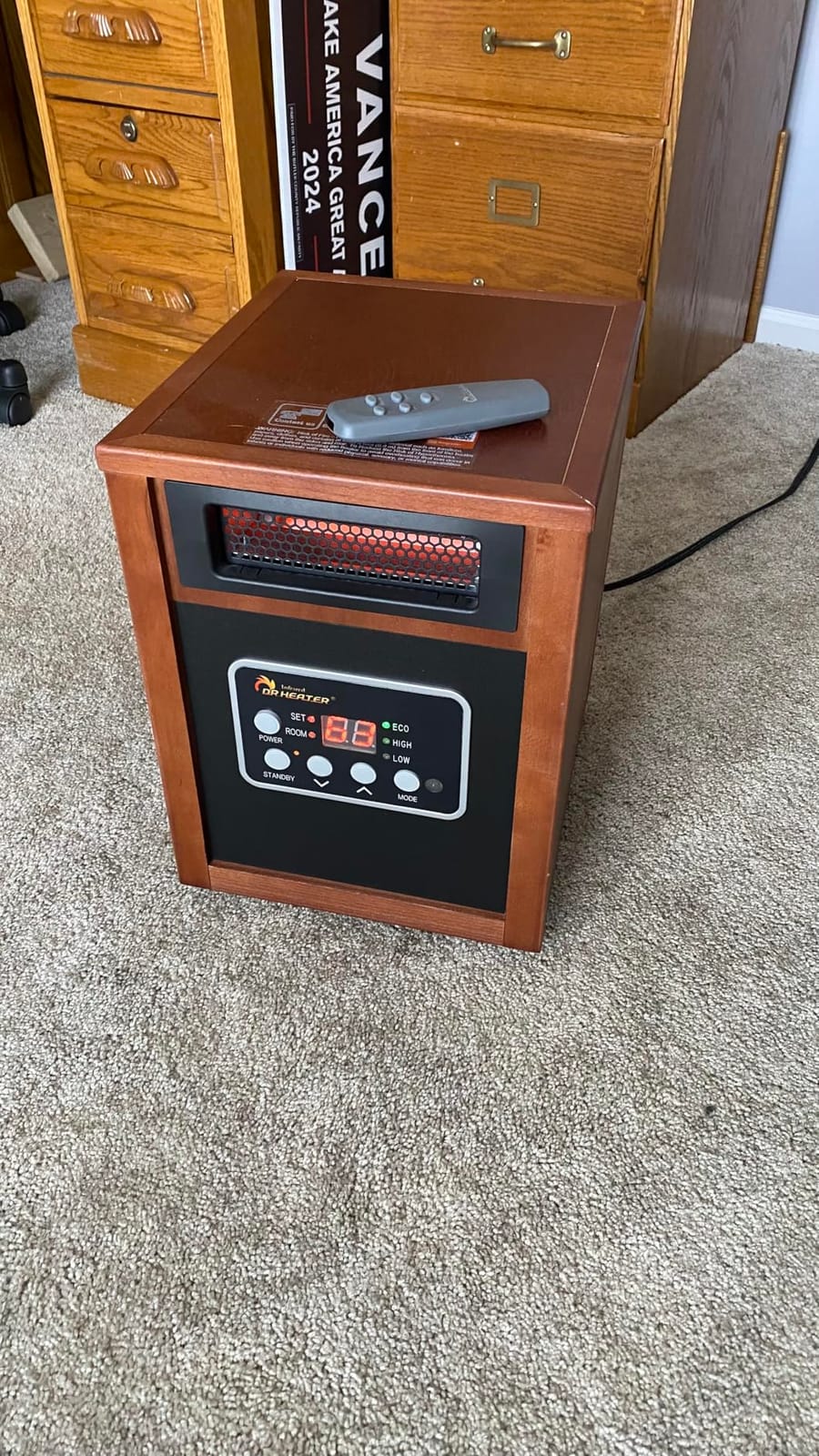Dr Infrared Heater DR-968 Portable Space Heater, 1500-Watt, Cherry customer photo 1