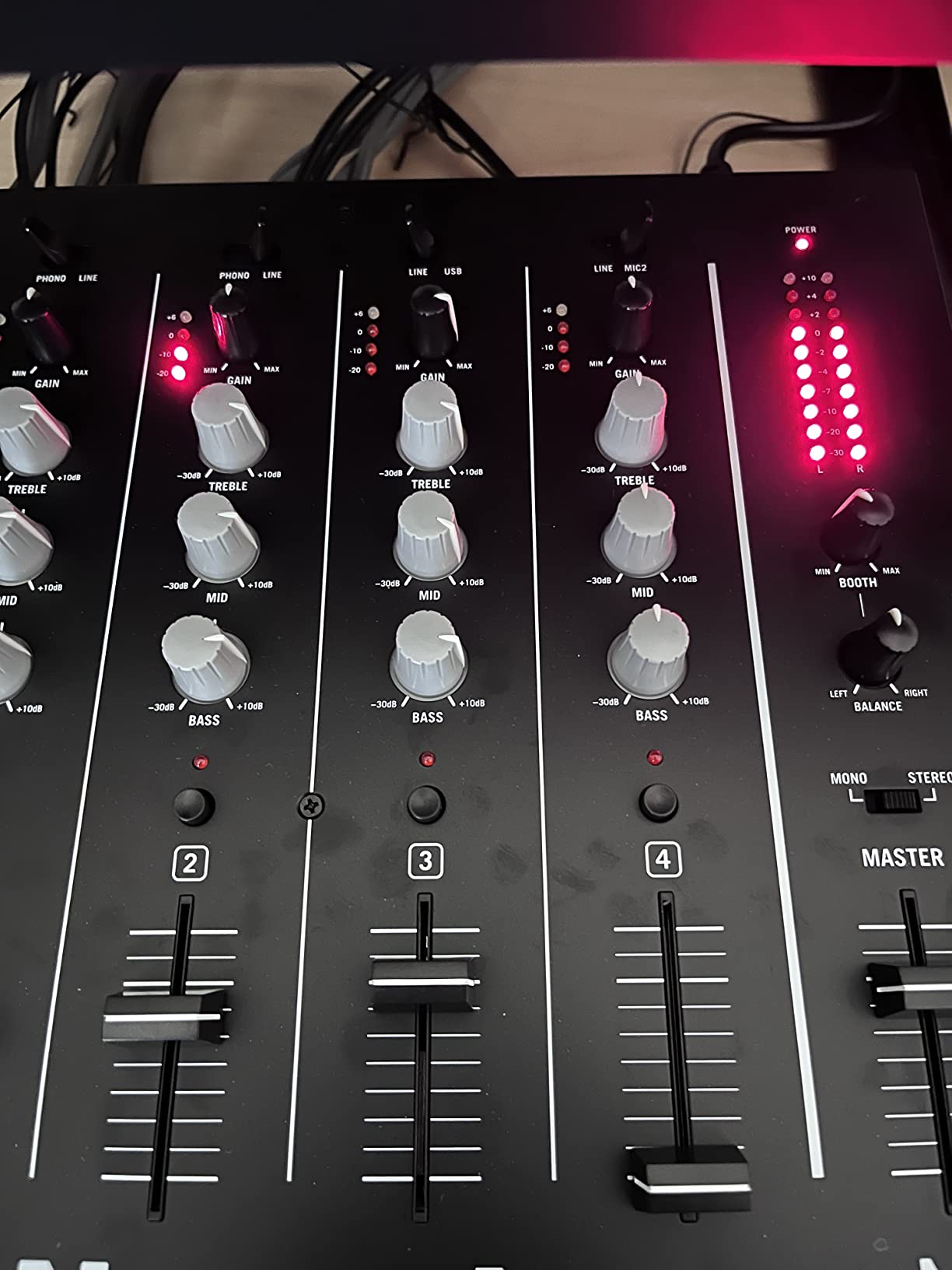 Numark M6 USB 4-Channel DJ Mixer | Built-In USB Audio Interface, 3-Band EQ, Mic Input, Replacable Slope-Adjustable Crossfader customer photo 2