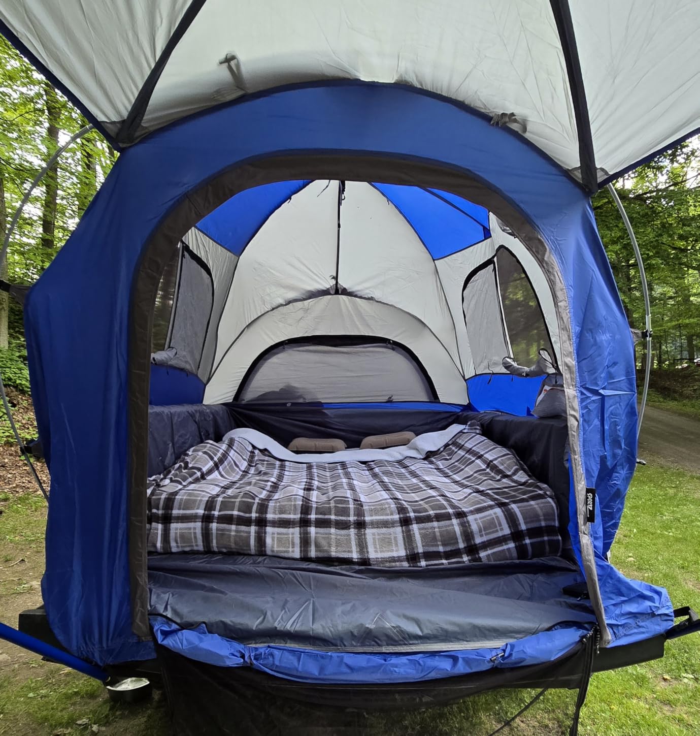Napier Sportz Truck Tent | Pickup Truck Bed Camping Tent | Full Rainfly for Water Protection | Sturdy and Spacious 2-Person Truck Tent | Easy 15-Minute Setup | Blue/Gray customer photo 1