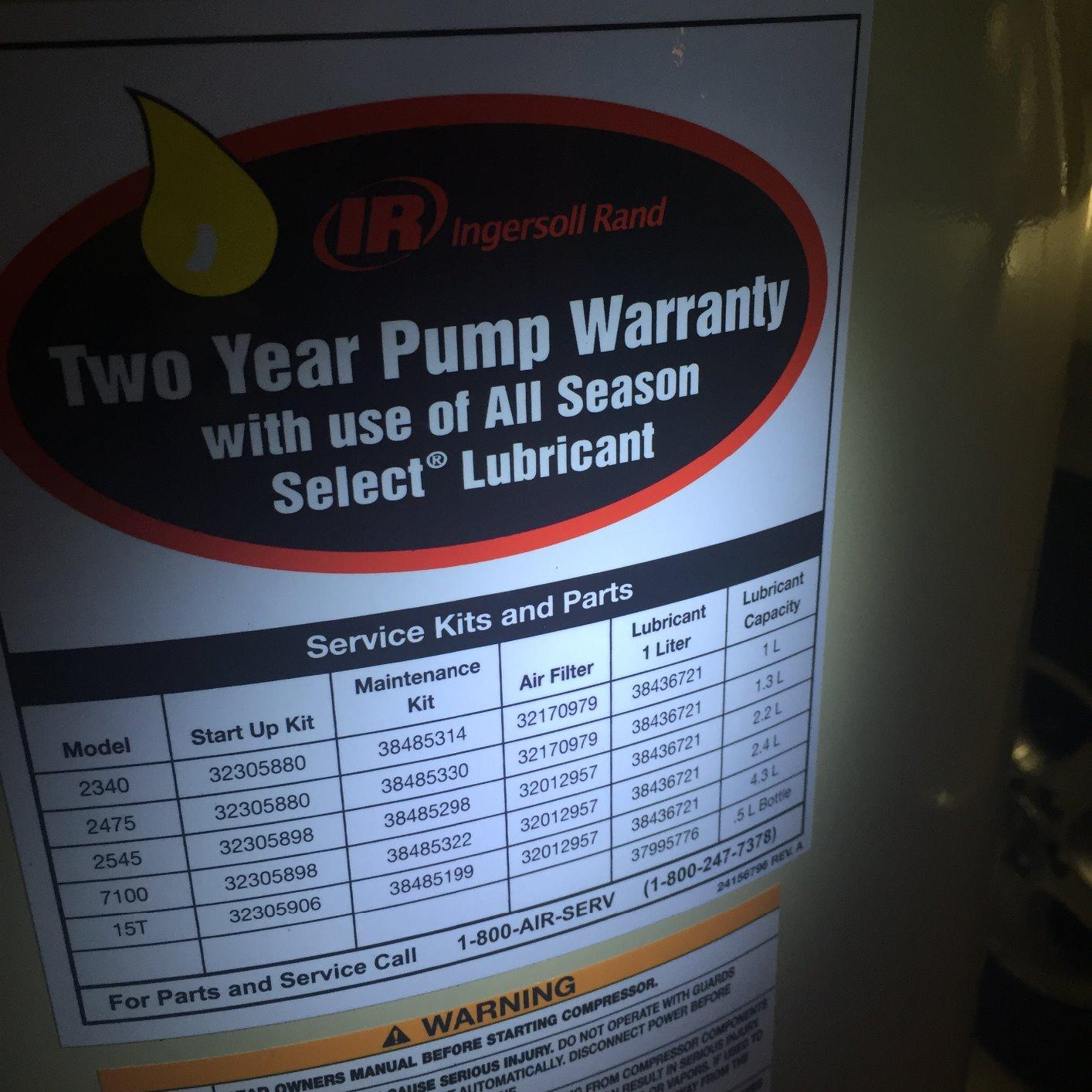 Ingersoll Rand 2340L5-V 5 HP Type 30 Two-Stage Air Compressor, 60-Gallon, 14.3 CFM at 90 PSI, 175 PSI Max, Cast-Iron Pump customer photo 2