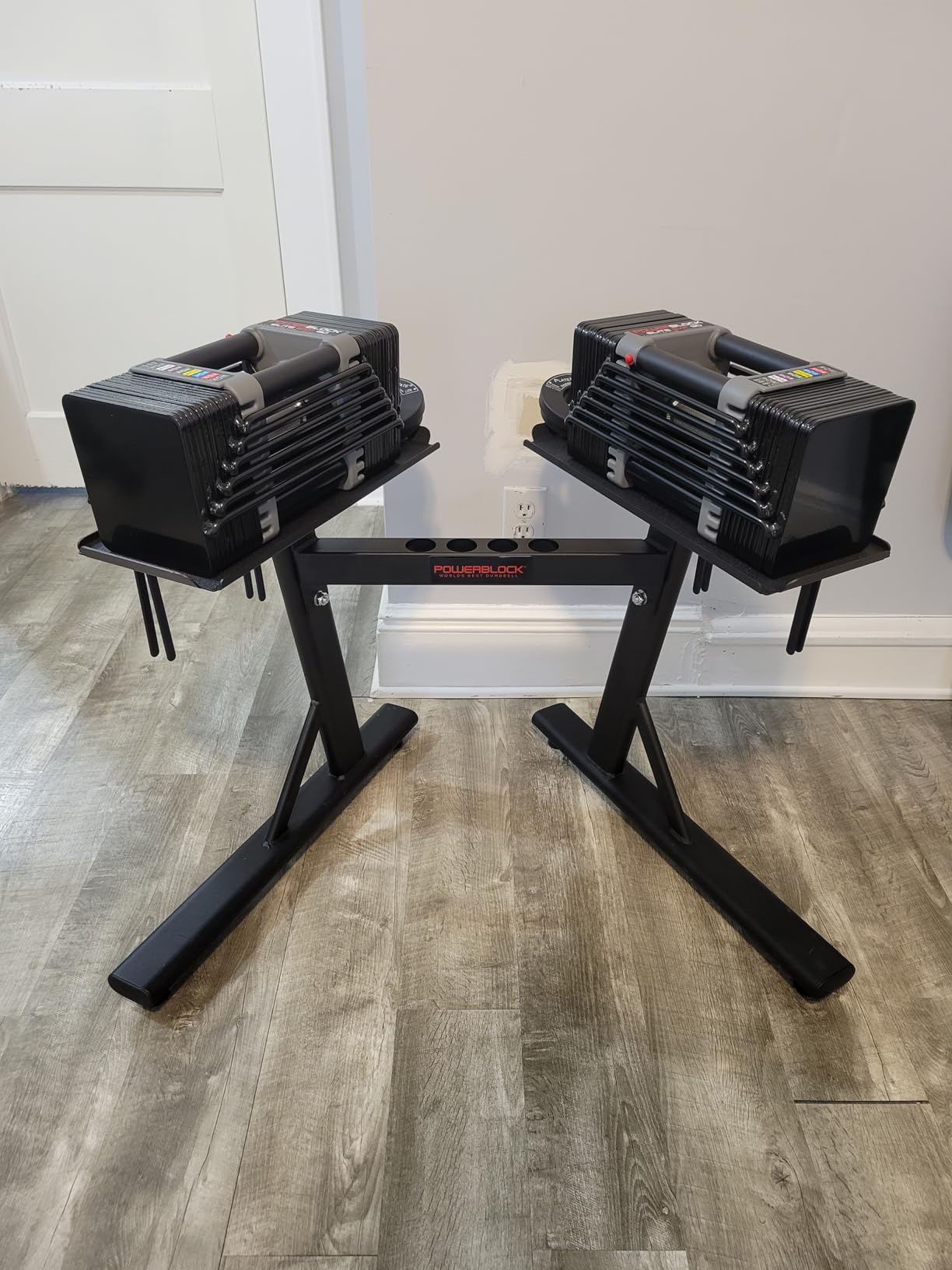 PowerBlock Elite EXP Adjustable Dumbbells, Sold in Pairs, Stage 1, 5-50 lb. | Expandable to 90 lbs per hand with Stage 2 and 3 kits which are sold separately customer photo 2