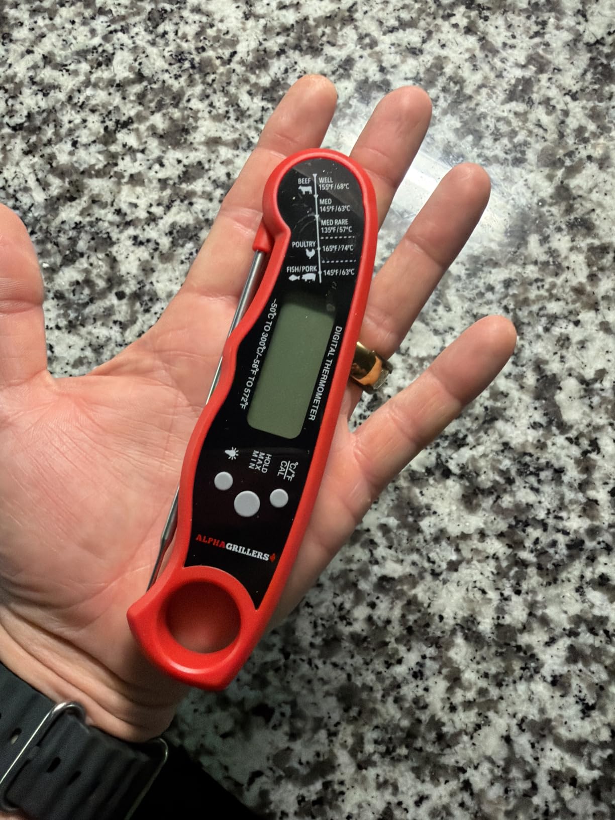Alpha Grillers Instant Read Meat Thermometer Digital, Cooking, Food, Grill | 1-2 Second Ultra-Fast Response Time, Bright Backlit Display, Waterproof (IP67), Pre-Calibrated & Ready to Use customer photo 2