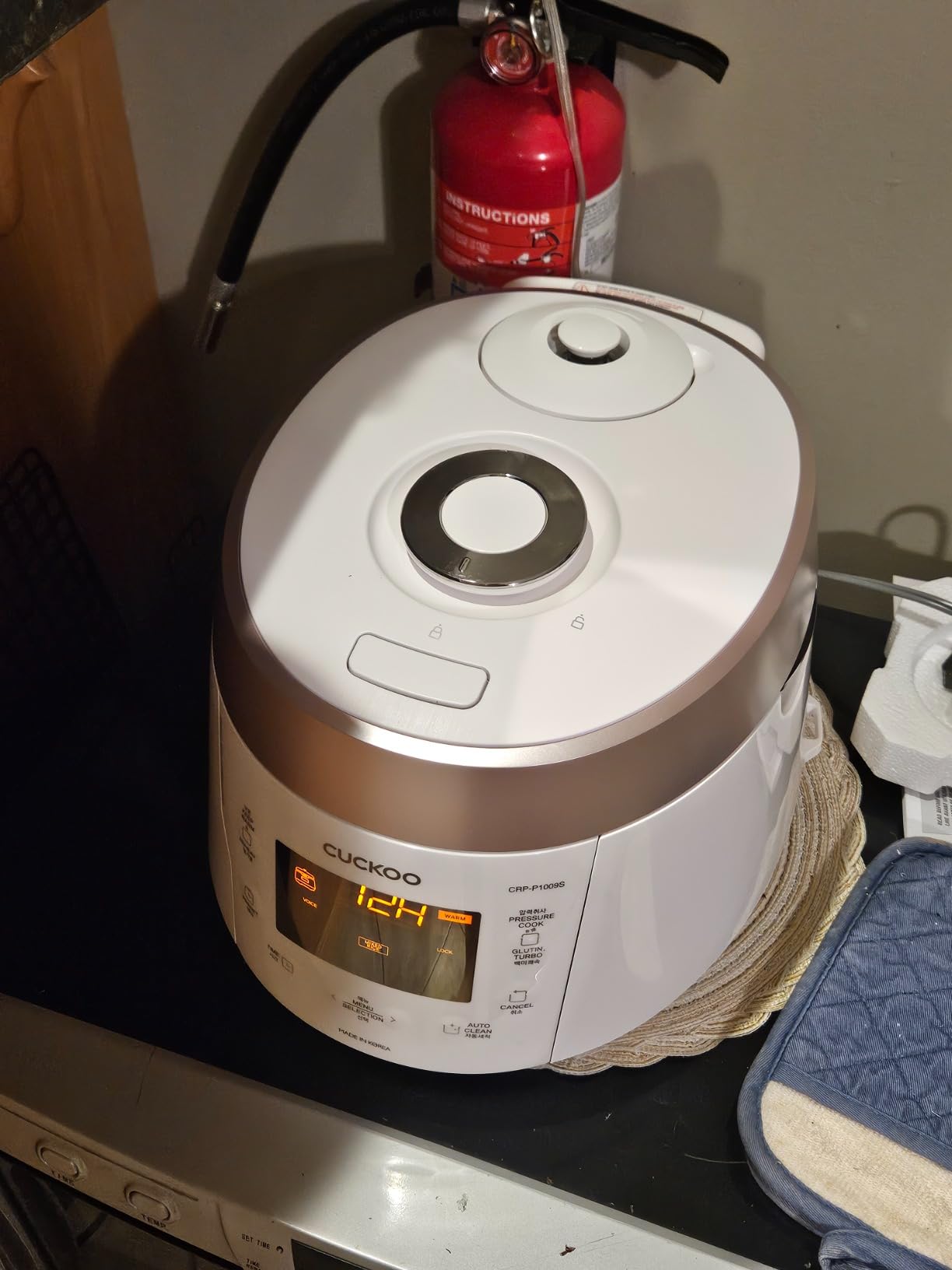 CUCKOO High Pressure Rice Cooker 10-Cup Uncooked / 20-Cup Cooked with Nonstick Inner Pot, Large Rice Maker with 13 Menu Options and Steam Plate, Fuzzy Logic Tech, Voice Guide, White (CRP-P1009SW) customer photo 2