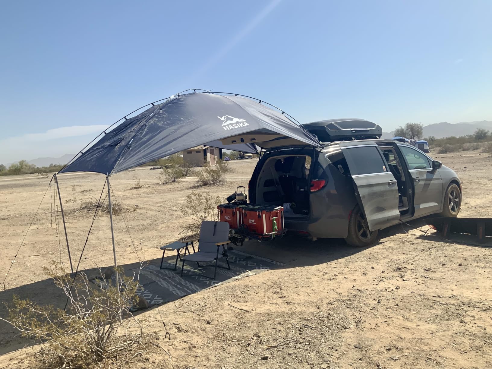 Hasika Waterproof SUV Tailgate Tent and Car Awning, Universal Fit for SUVs Vans RV Trailer customer photo 1