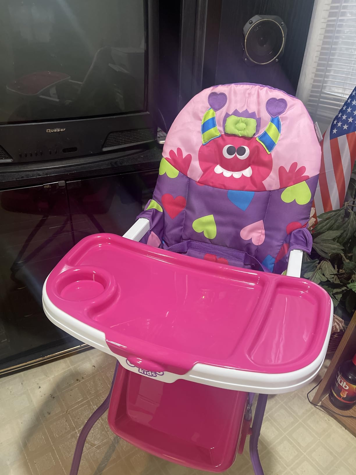 Cosco Kids Simple Fold Folding High Chair for Babies and Toddlers (from 6 Months to 50 lbs), Monster Syd customer photo 2