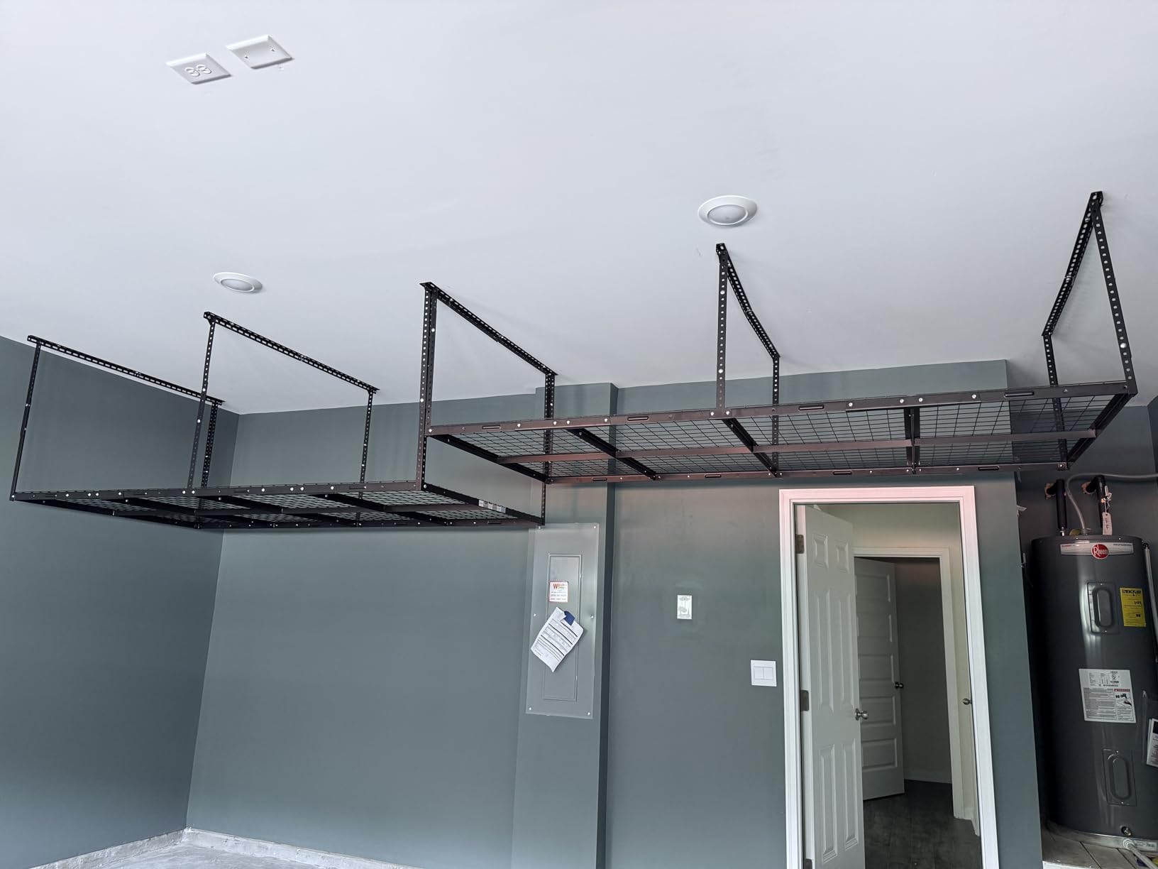 FLEXIMOUNTS 3x6 Overhead Garage Storage Adjustable Ceiling Rack, Black | 450lbs Weight Capacity, 22