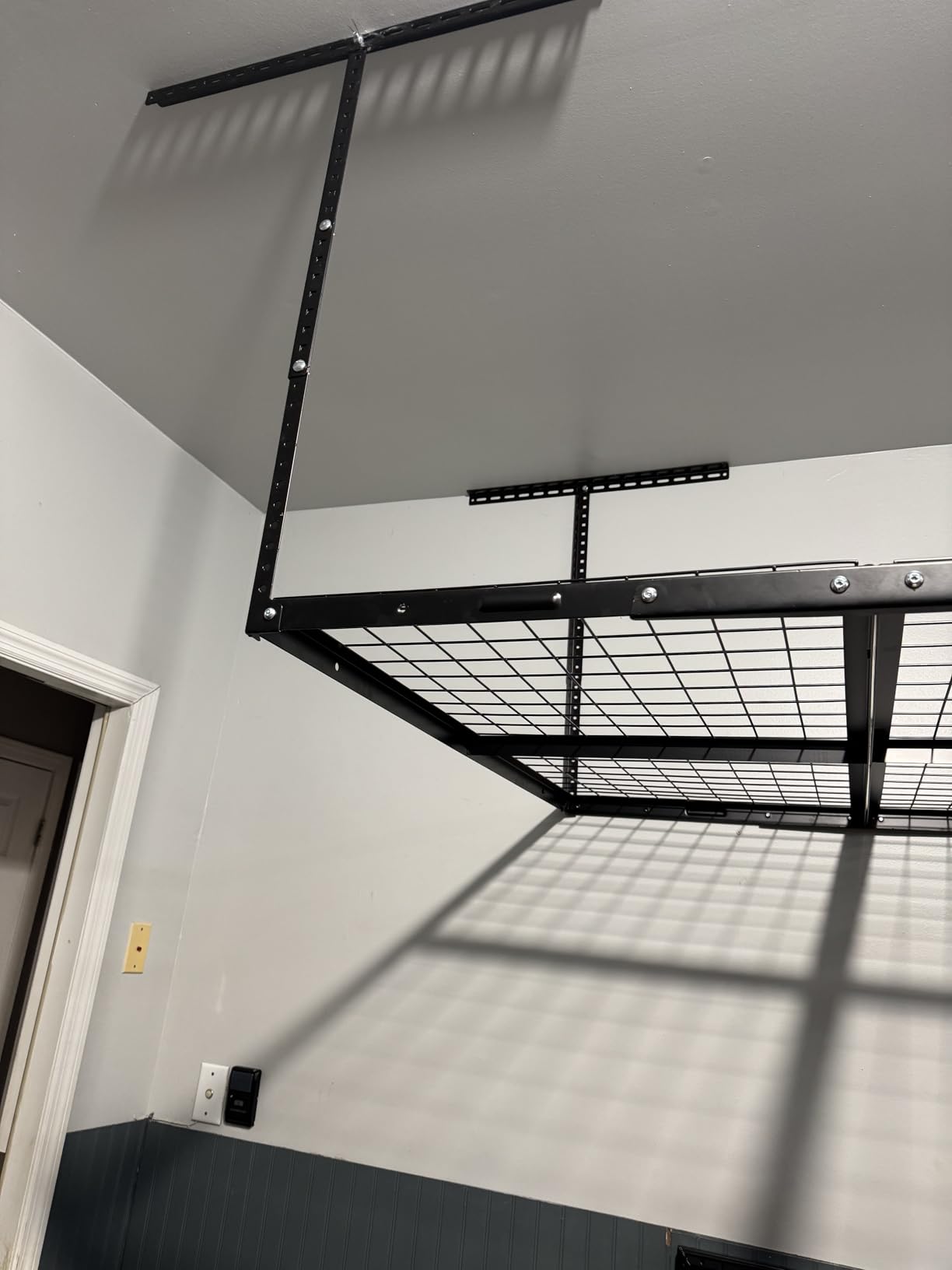 FLEXIMOUNTS 3x6 Overhead Garage Storage Adjustable Ceiling Rack, Black | 450lbs Weight Capacity, 22
