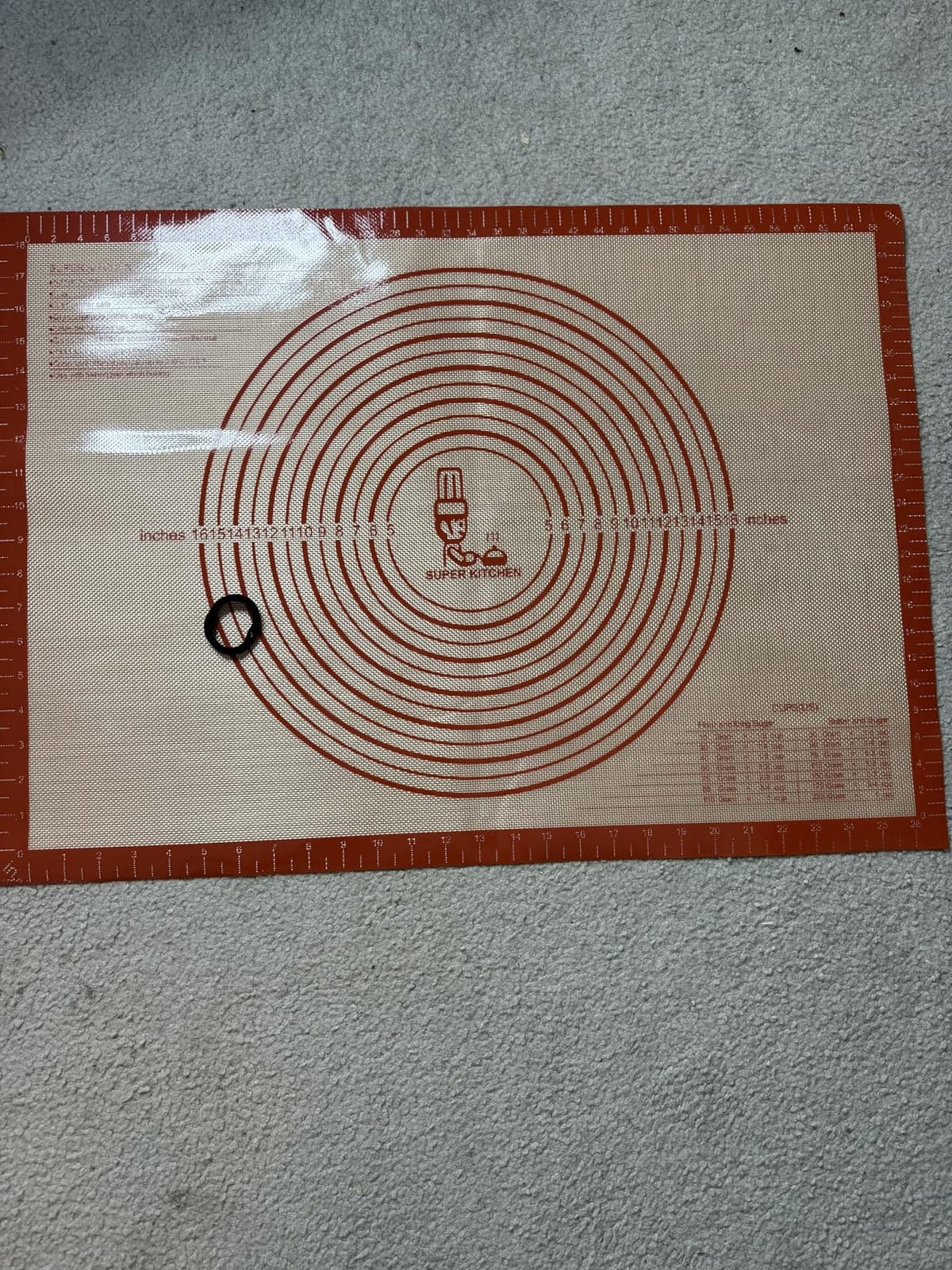 Non-slip Silicone Pastry Mat Extra Large with Measurements 28''By 20'' for Silicone Baking Mat, Counter, Dough Rolling, Oven Liner,Fondant/Pie Crust By Folksy Super Kitchen Red customer photo 1