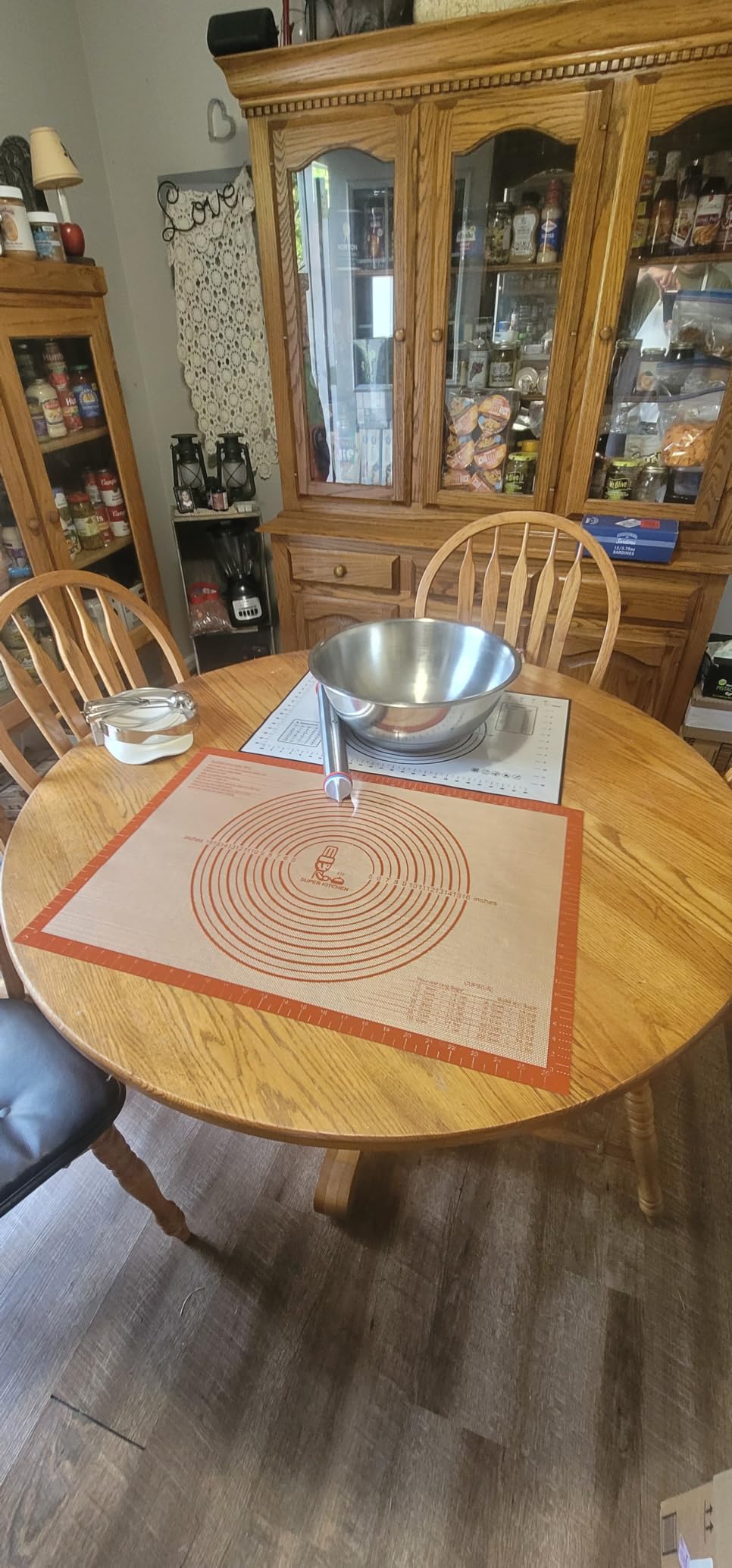 Non-slip Silicone Pastry Mat Extra Large with Measurements 28''By 20'' for Silicone Baking Mat, Counter, Dough Rolling, Oven Liner,Fondant/Pie Crust By Folksy Super Kitchen Red customer photo 2