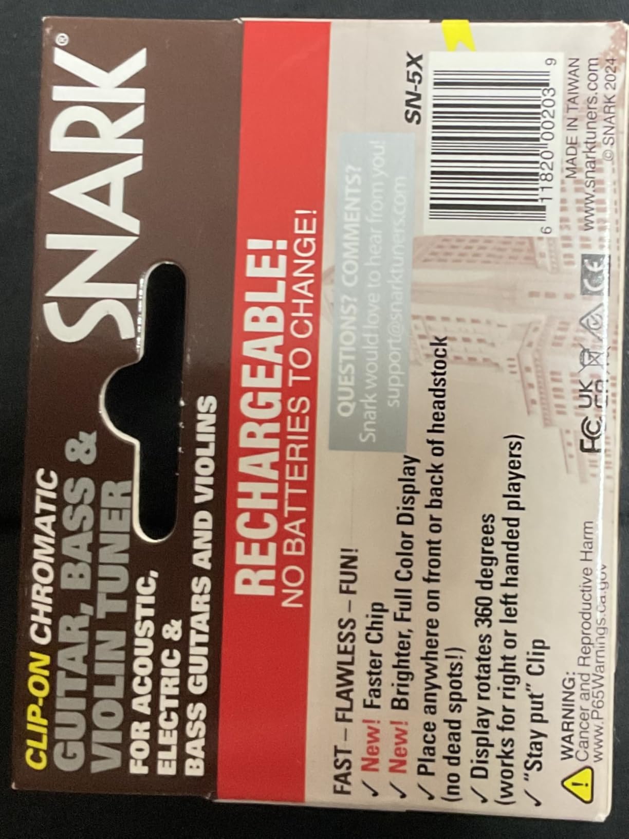 Snark SN5X Clip-On Chromatic Tuner for Guitar, Bass and Violin customer photo 2