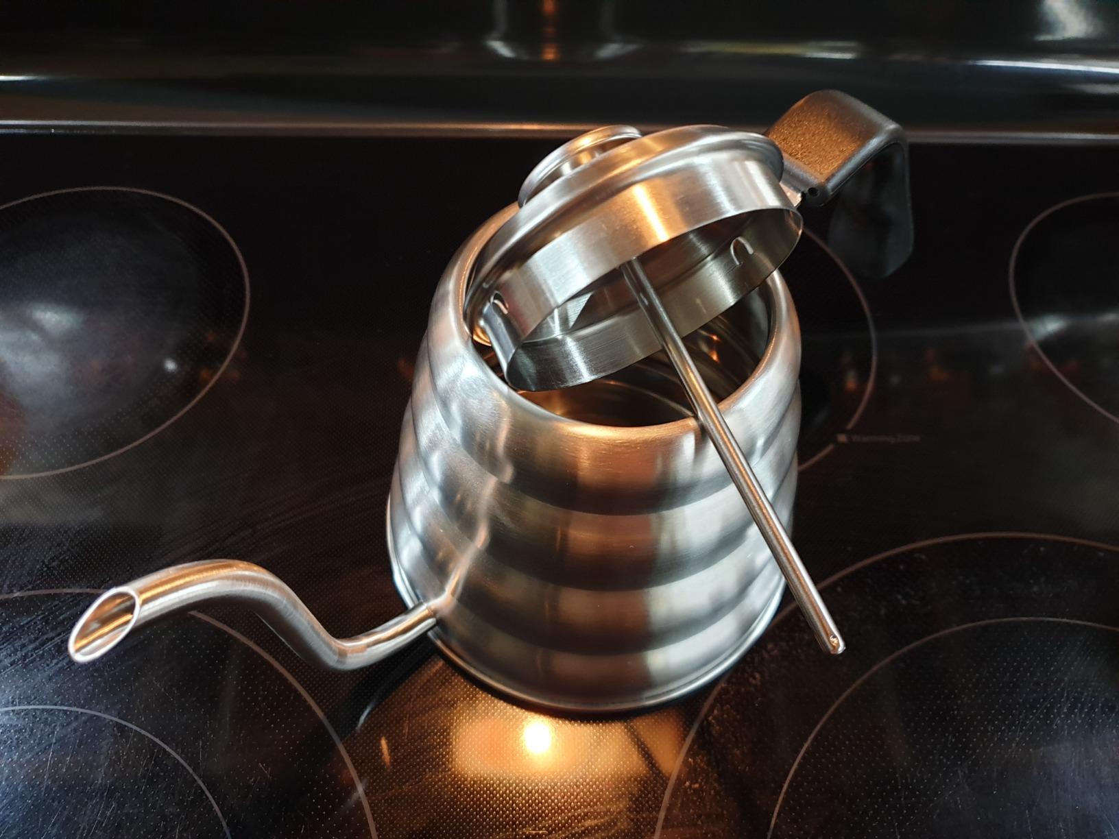 Barista Warrior Gooseneck Kettle with Thermometer - 1.2L Pour Over Coffee & Tea Kettle, 18/8 Stainless Steel Gooseneck Kettle Pot, Precision Pour Drip Spout, Suitable for All-Stoves (40 fl oz) customer photo 1