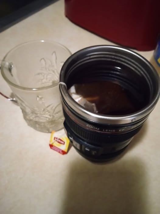 STRATA CUPS Camera Lens Coffee Mug -13.5oz | (2 LIDS + SPOON + BAG) Gift for Him, Dad Gifts, Photography, Camera accessories, Novelty Gifts customer photo 2