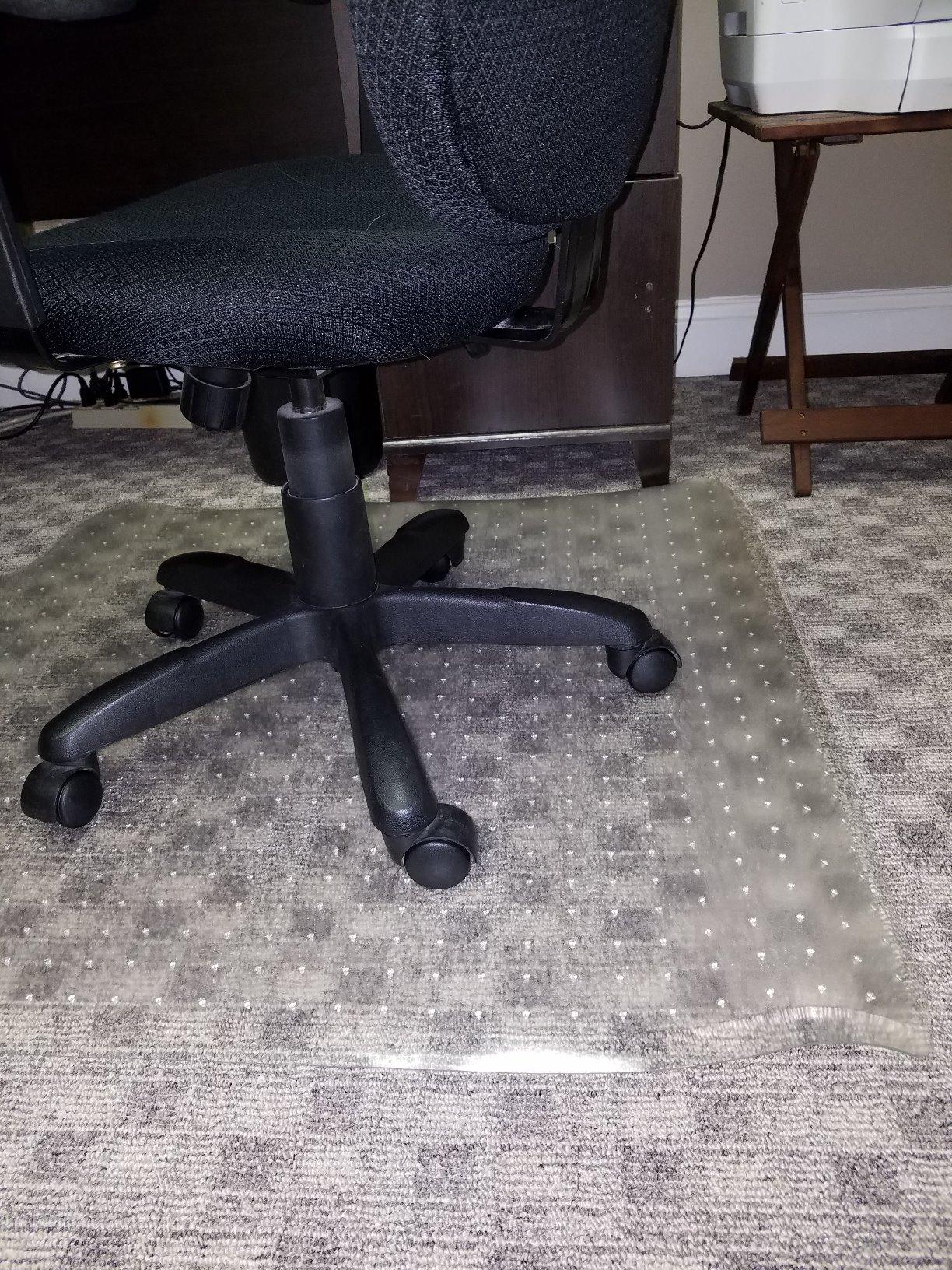 HON Office Chair Mat for Carpet, Clear Desk Mat with Extended Lip for Rolling Computer Chairs, Heavy Duty Vinyl Floor Protector for Low Pile Carpet, 36 x 48 in, Clear customer photo 2