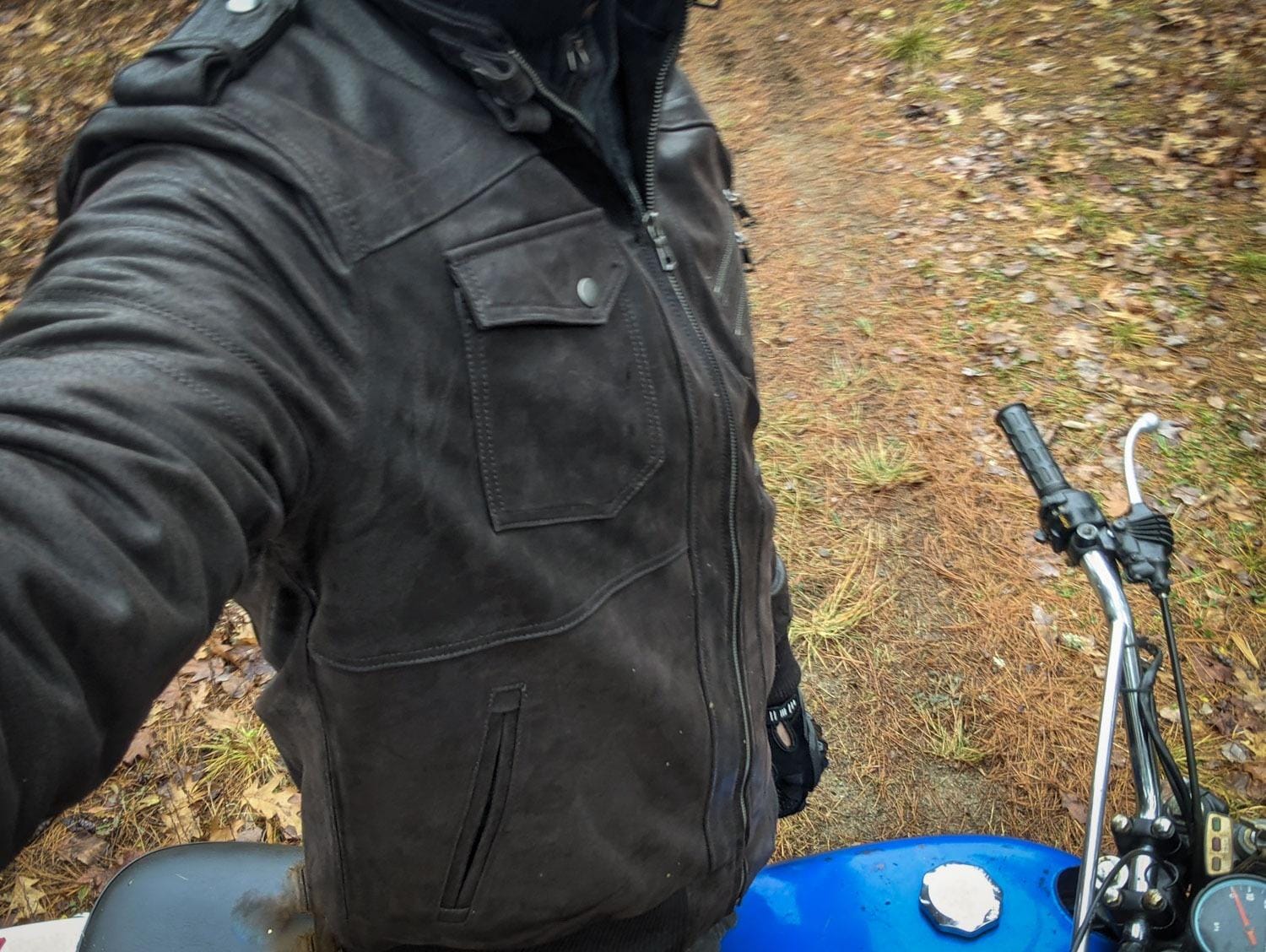 FLAVOR Men Brown Leather Motorcycle Jacket with Removable Hood | Genuine Leather, Removable Hood, Windproof, Multi Pockets, Fall Winter Coats, Riding and Daily Wear, Moto Biker Jacket Men customer photo 1