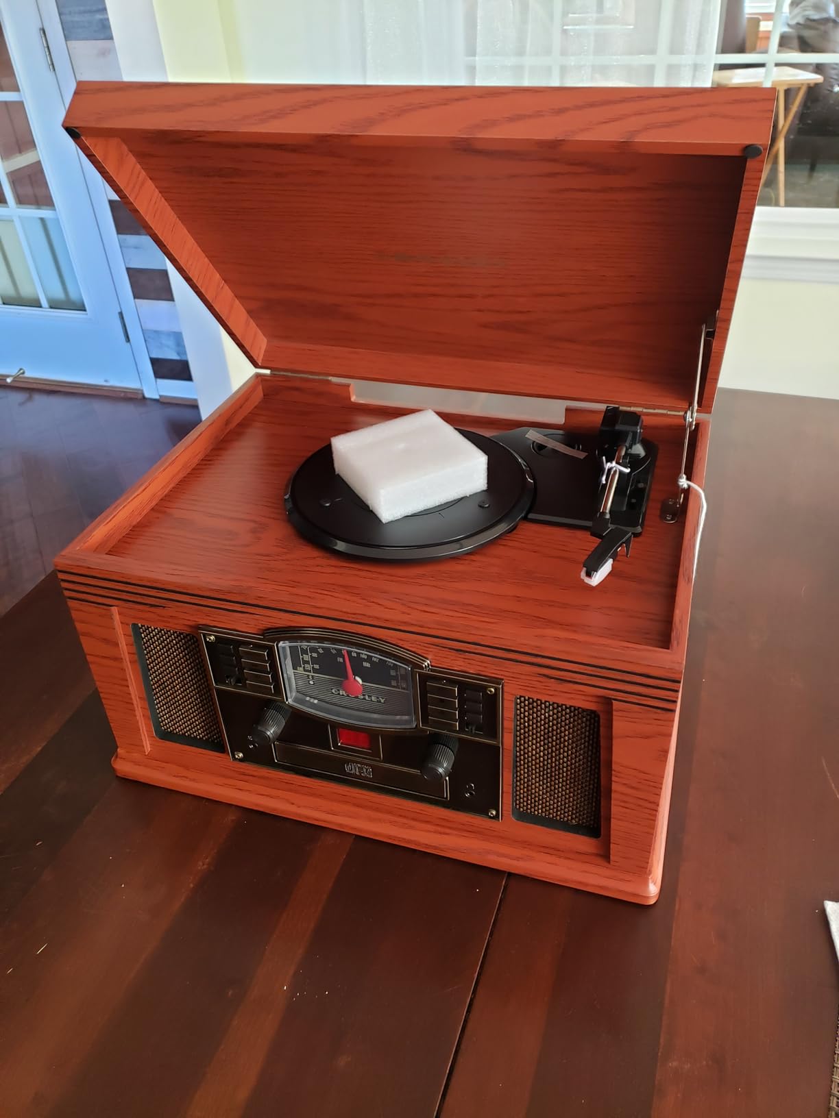Crosley CR42D-PA Lancaster 6-in1 Turntable System, Paprika | 3-Speed Record Player, AM/FM Radio, CD Player, Cassette Deck, Aux-In and Bluetooth customer photo 1