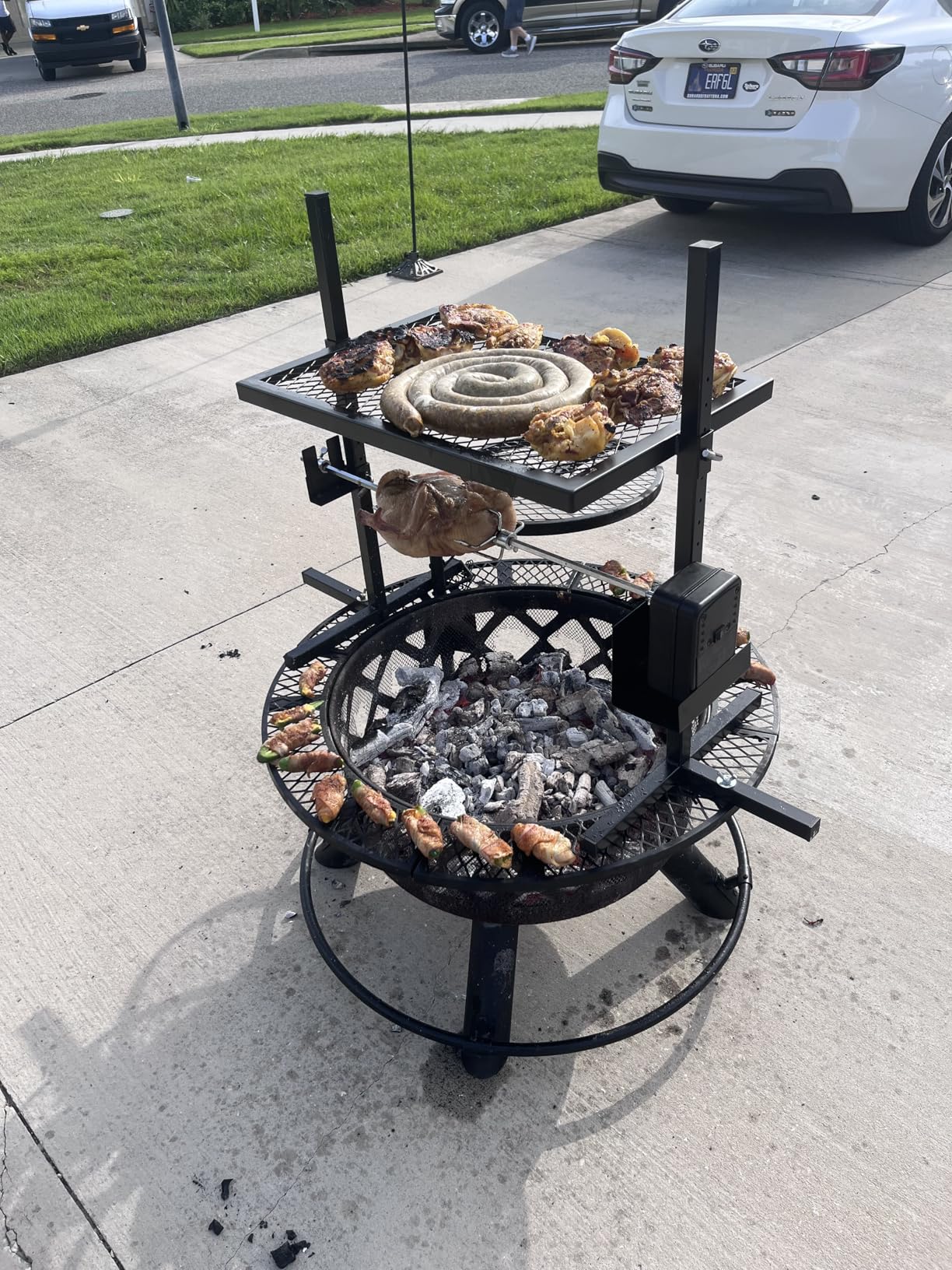 Onlyfire Adjustable Outdoor Camping Rotisserie Grill System and Spit Kit with Portable DC 3V Motor and 29 Inch Hexagon Spit Rod customer photo 1