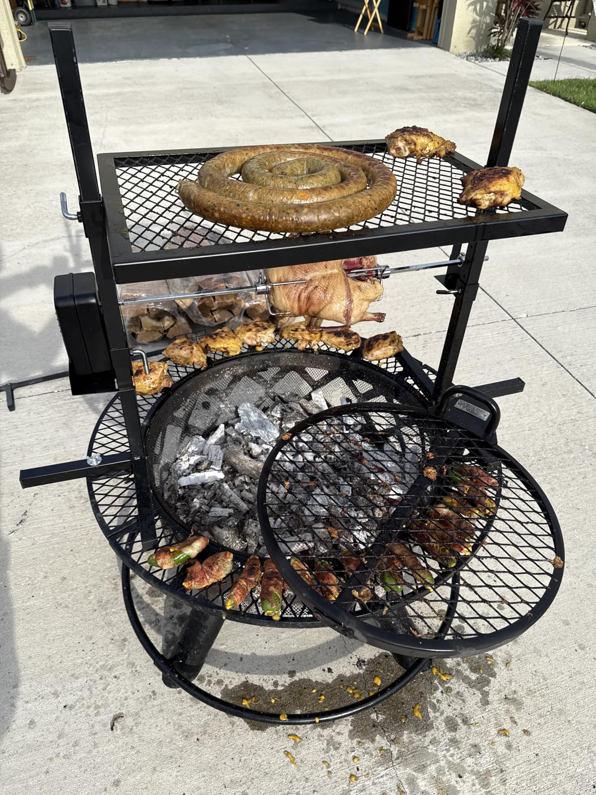Onlyfire Adjustable Outdoor Camping Rotisserie Grill System and Spit Kit with Portable DC 3V Motor and 29 Inch Hexagon Spit Rod customer photo 2