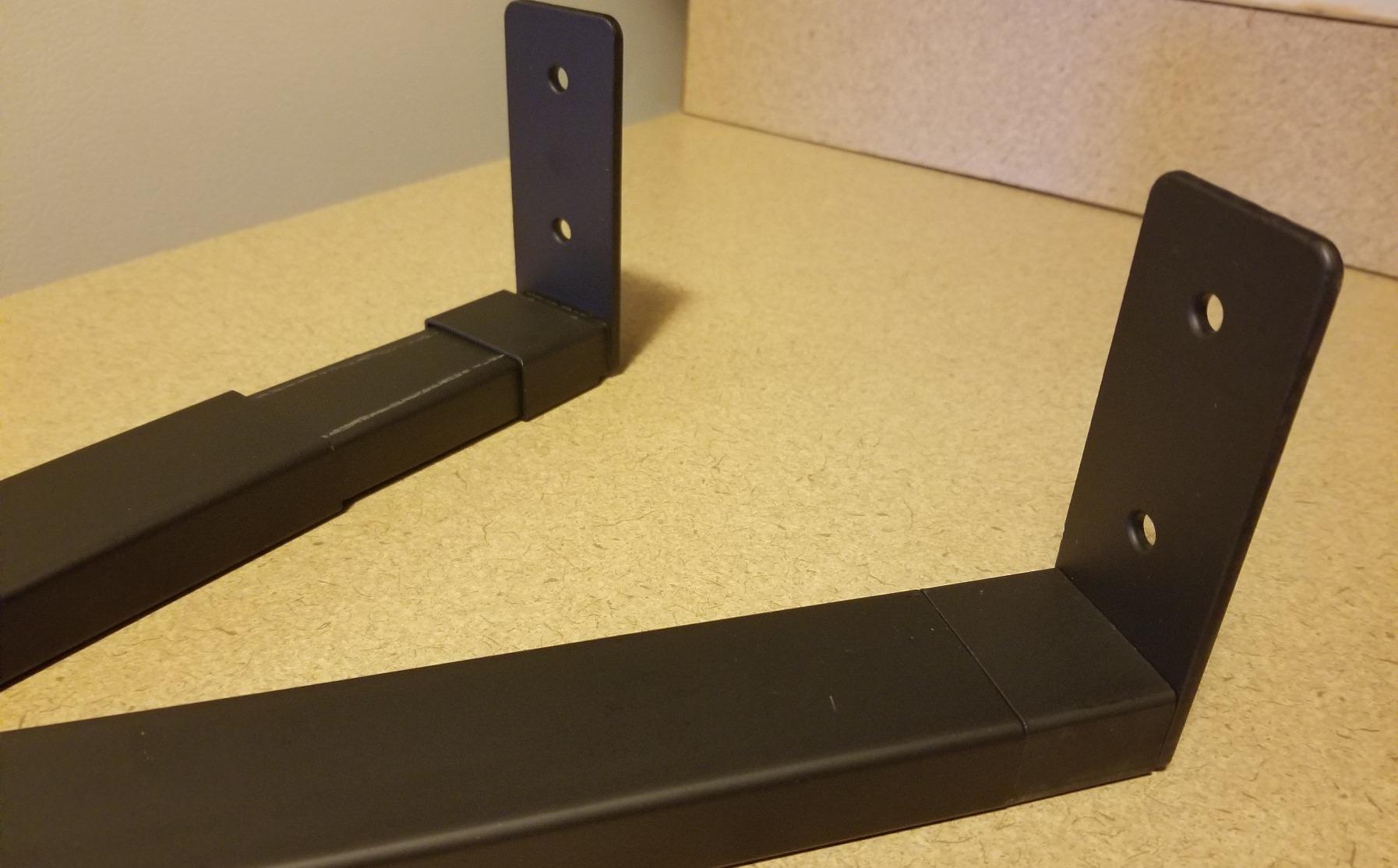 WALI Center Channel Speaker Wall Mount, Universal Soundbar Wall Mount Bracket Hold up to 30 lbs, Arms Extend Adjustment from 7 to 11.5 inch (SLK201), Black customer photo 2