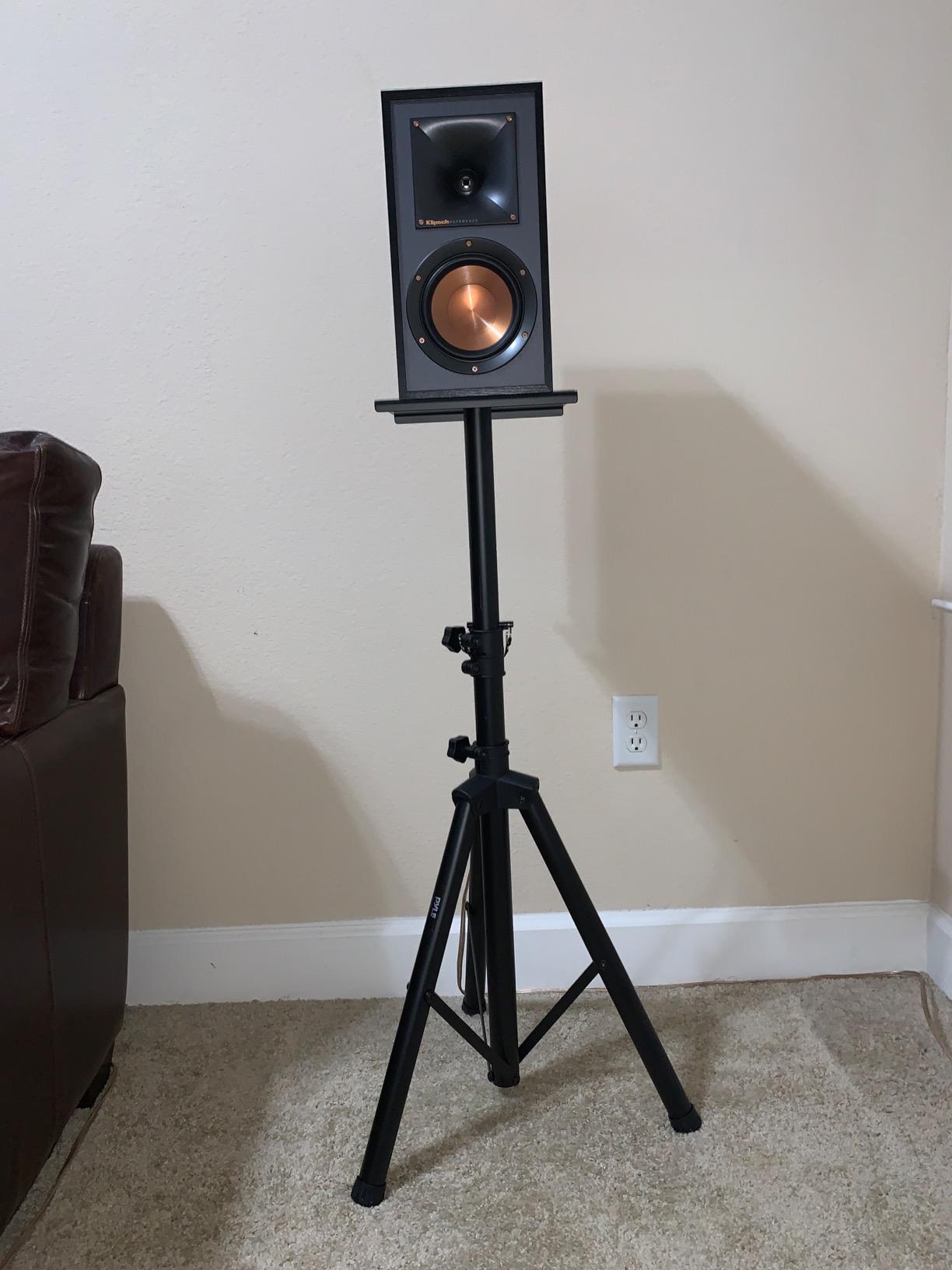 Pyle Adjustable Speaker Stand Pair - Dual Studio Monitor Tripod with Metal Base, Anti-Slip Speaker Pads, Height Adjustment from 34