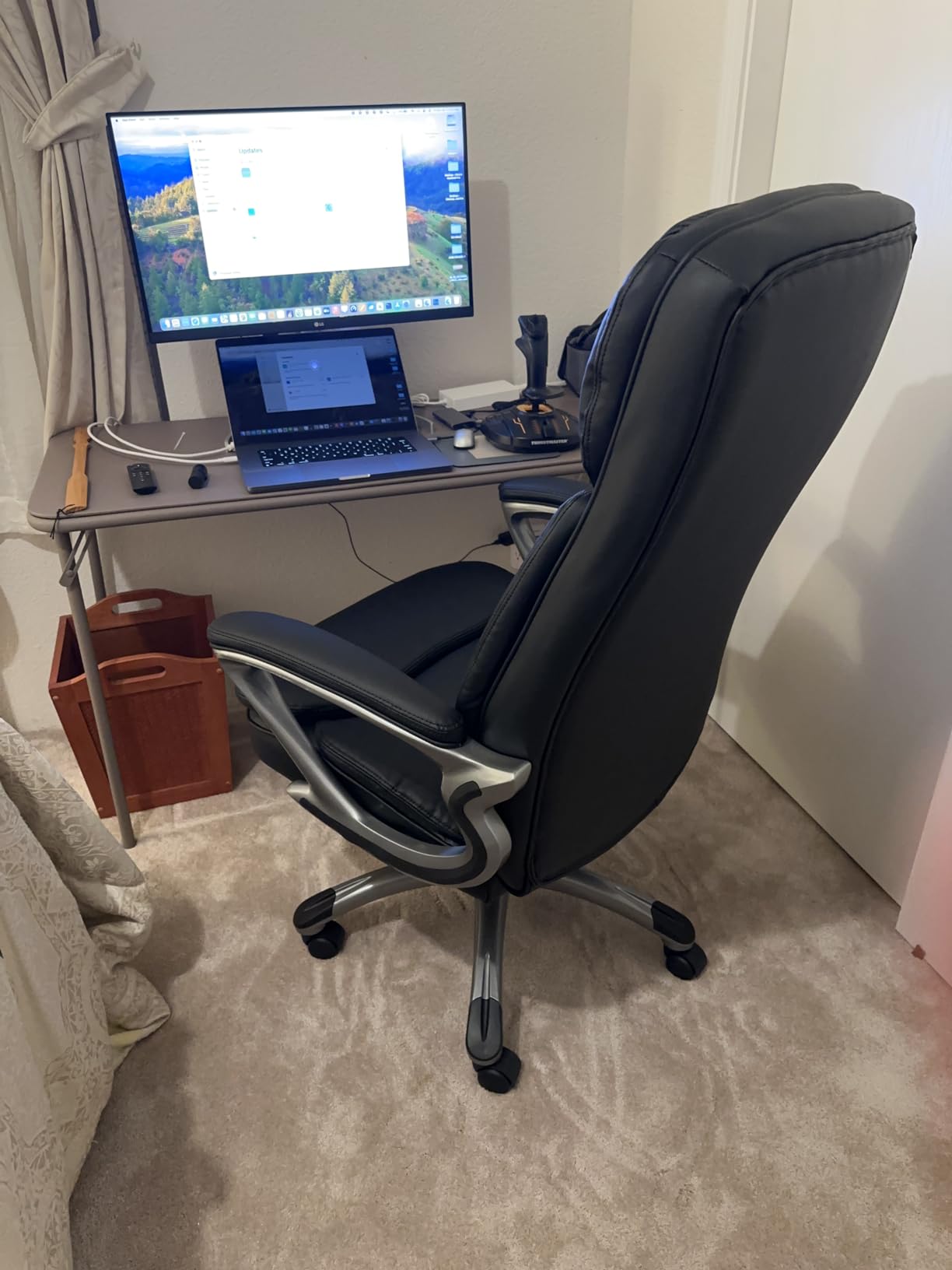 Serta Ergonomic Big and Tall Executive Office Chair Lumbar Support, Leather | Fairbanks, Gaming Chair with Headrest, 350lb Capacity, Padded Arms, Semi-Plush Seat Cushion, Adjustable Height & Tilt, Brown customer photo 1