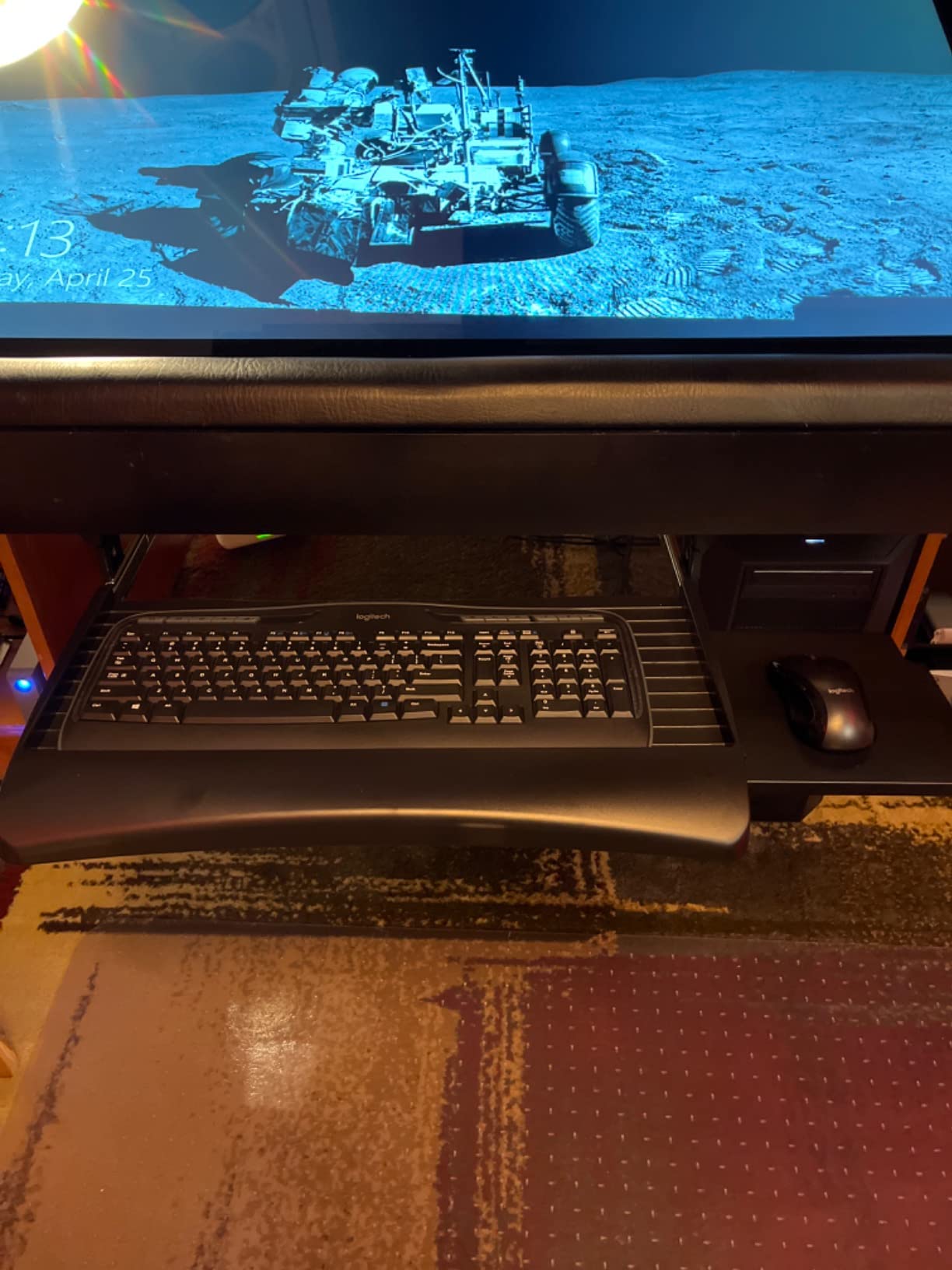 Mount-It! Keyboard Tray Under Desk with Adjustable Mouse Platform - Easy-Glide Sliding Drawer Under Desk Slide Out - Ergonomic Under Key Board Shelf for Office, Gaming, and Workstations customer photo 1