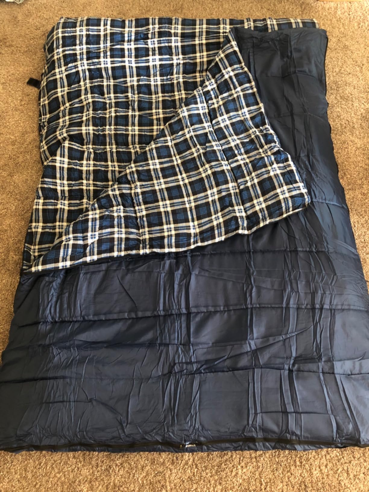 Cotton Flannel Double Sleeping Bag, 2 Person Camping Sleeping Bag | Queen Size for Adults Couples Family Camping Backpacking Hiking or RV Traveling, Lightweight and Waterproof, 3-4 Season Use customer photo 1