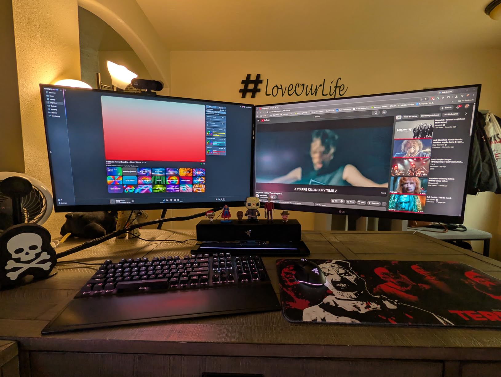 VIVO Freestanding Dual Monitor Stand with Sleek Glass Base and Adjustable Arms, Mounts 2 Screens up to 32 inch and 22 lbs Each, Black, STAND-V002FG customer photo 1