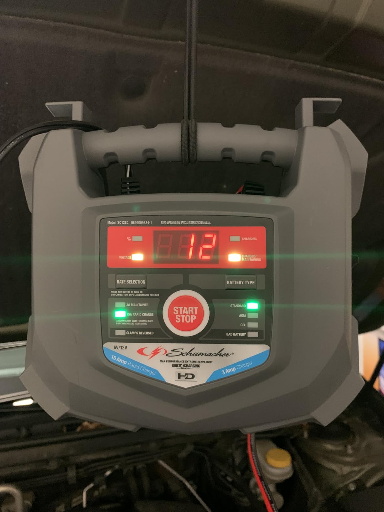 Schumacher Electric Car Battery Charger 12V/6V - Trickle Charger, Maintainer for Automobile & Marine Batteries (AGM/Gel/Deep Cycle) - SC1280 | 3A Trickle Charge, Restores Batteries, Fully Automatic & Microprocessor Controlled - Power Sport, Auto, Marine Batteries customer photo 2
