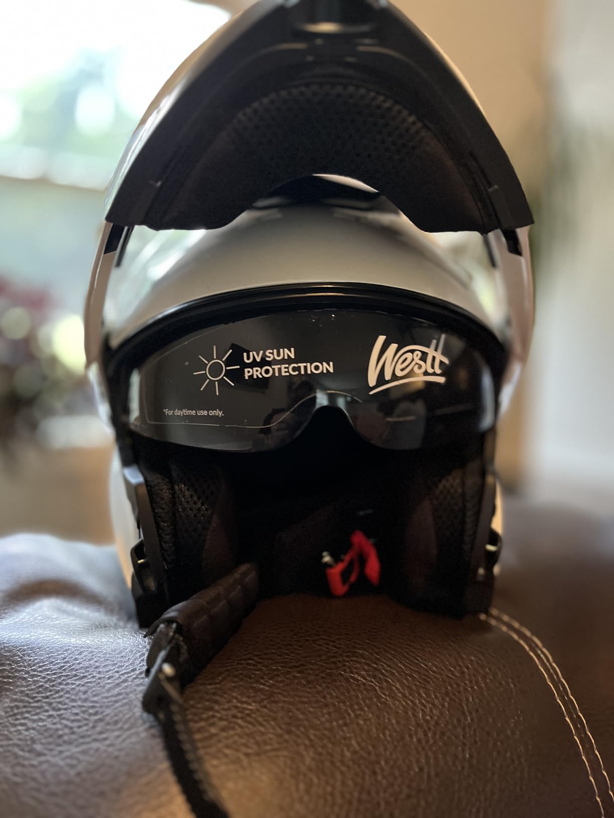 Westt Motorcycle Helmets, Dual Visor Flip Up Modular Helmet - DOT Approved | Helmets for adults, Comfortable neck brace, Reduces wind noise, Safe and convenient, for Men Women (Street Bike, ATV) customer photo 2
