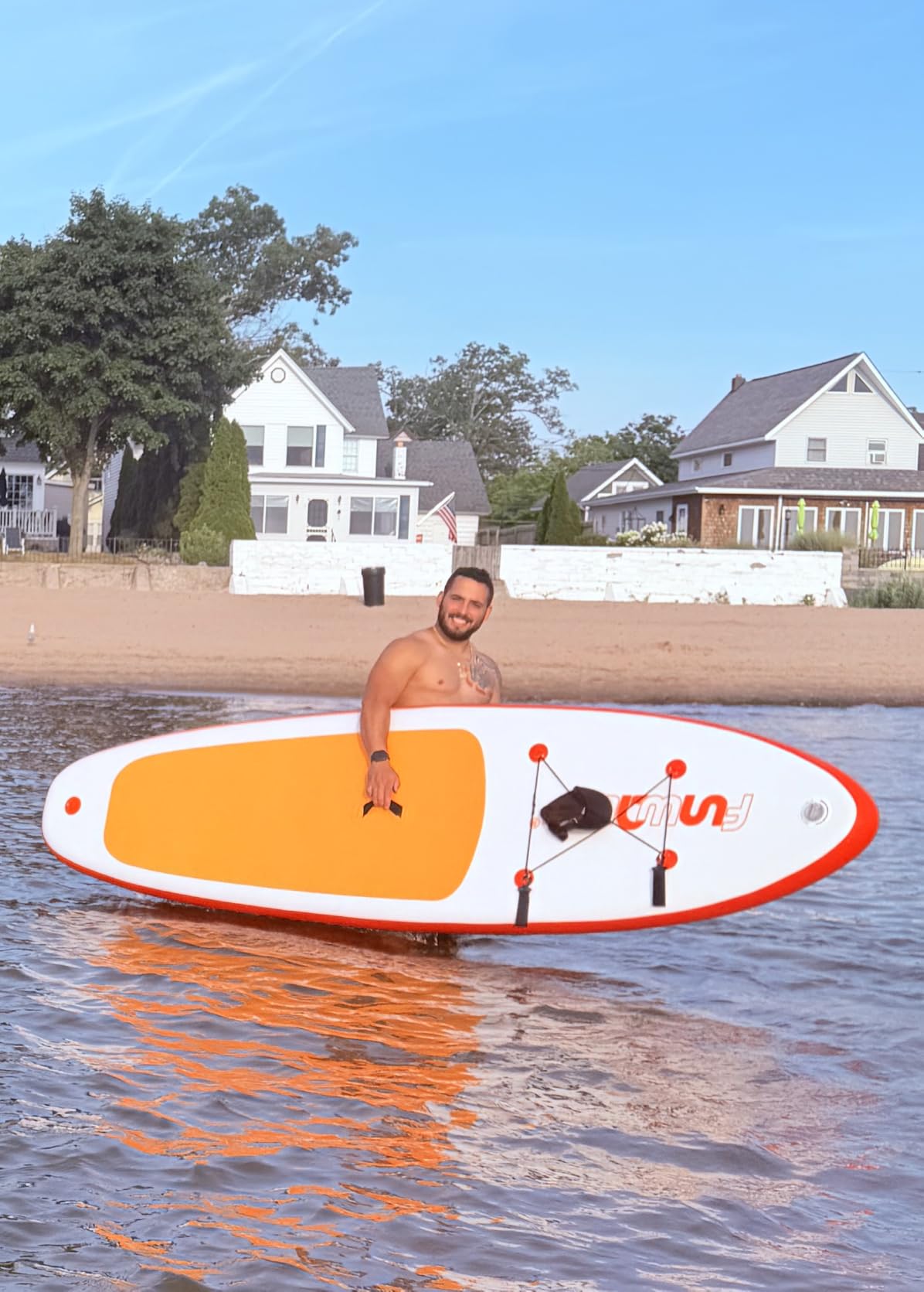 FunWater Inflatable Stand Up Paddle Board with Beginners SUP Accessories | 10'6'' SUP, Anti-Slip EVA Deck, Versatile Yoga/Big Fin Inflatable Paddle Boards for Adults & Youth of All Skill Levels customer photo 1