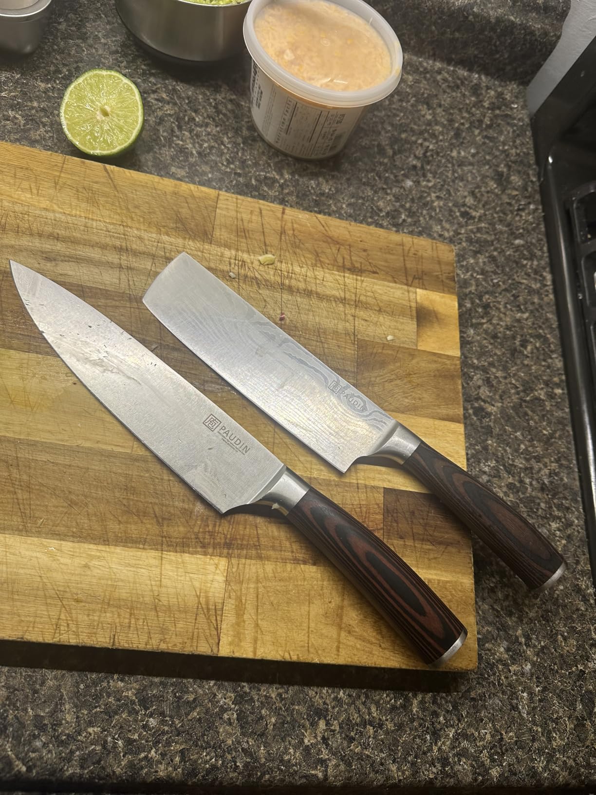 PAUDIN Chef Knife, 8 Inch High Carbon Stainless Steel Sharp Kitchen Knife with Ergonomic Handle customer photo 2