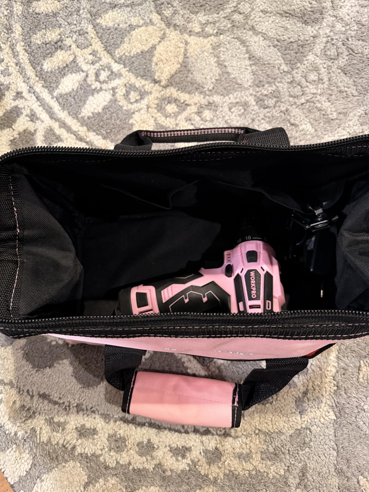 13-inch Tool Bag, Wide Mouth Tool Tote with Inside Pockets | Multi-Pocket, Heavy Duty Cloth, Double-pull Zipper, for Workshops, Outdoor Projects customer photo 2