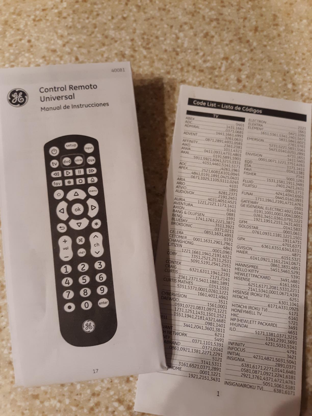 GE Backlit Buttons Universal Remote Control, Samsung TV Remote Control | Samsung Remote Control Replacement for Smart TV, Roku Remote Replacement, Vizio, LG TV, Sony, 4-Device, Black, 40081 customer photo 2