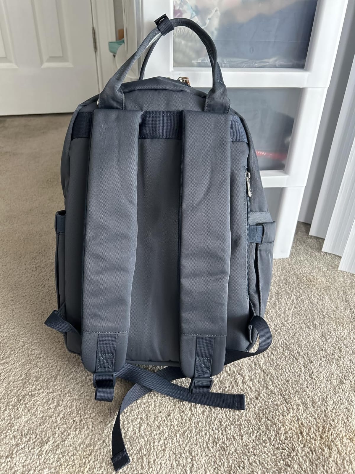 RUVALINO Diaper Bag Backpack-Multifunction Travel Baby Diaper Bag with Changing Pad, Insulated Bottle Holders & Pacifier Case, Large Capacity, Waterproof, Gray customer photo 1