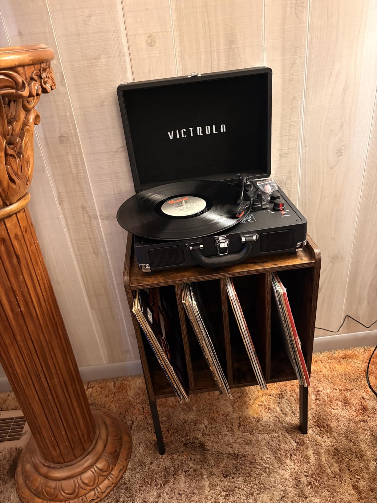Victrola Journey - Bluetooth Suitcase Record Player - Brown | Built-in stereo speakers, 3-speed turntable plays 7