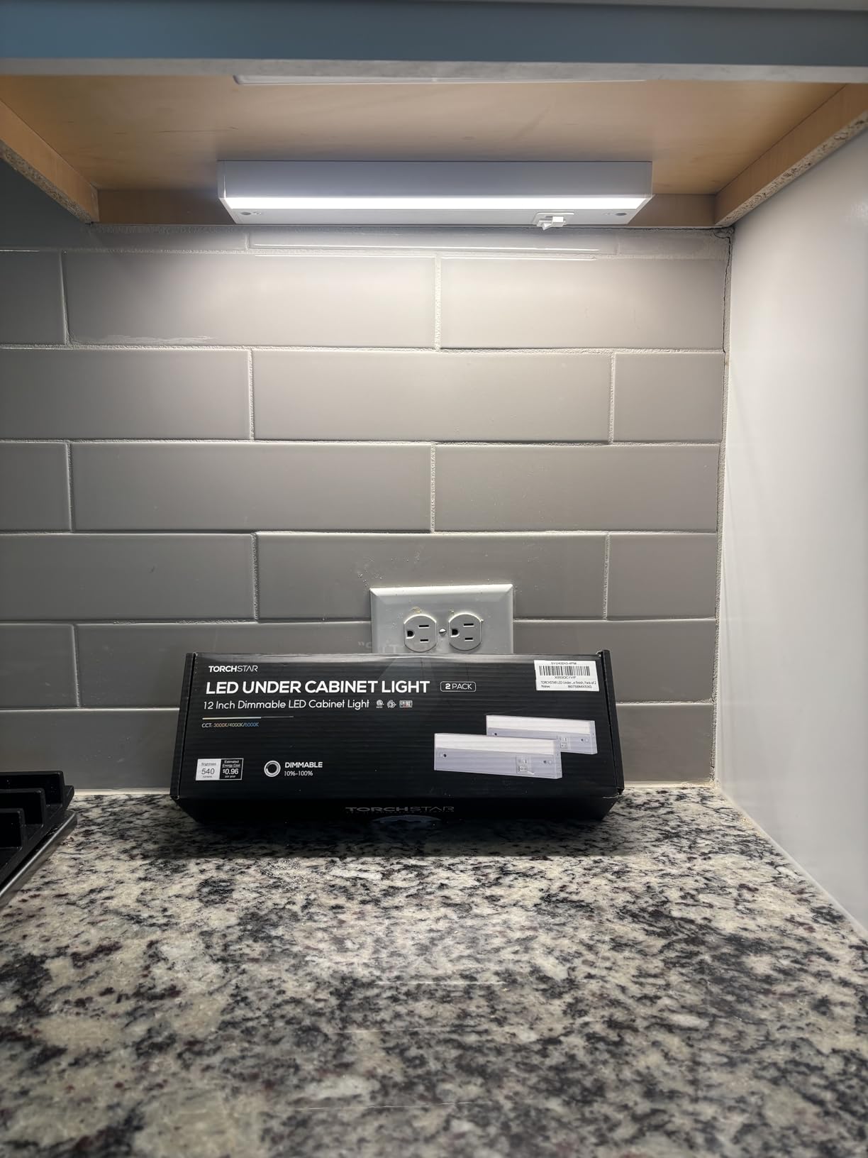 TORCHSTAR 4-Pack 12 Inch 5CCT LED Under Cabinet Lighting Aluminum, White | Linkable, ETL T24, Hardwired & Plug-in, 8W 600LM, CRI90, 120V Dimmable, For Kitchen Counter, 2700K/3000K/3500K/4000K/5000K customer photo 1