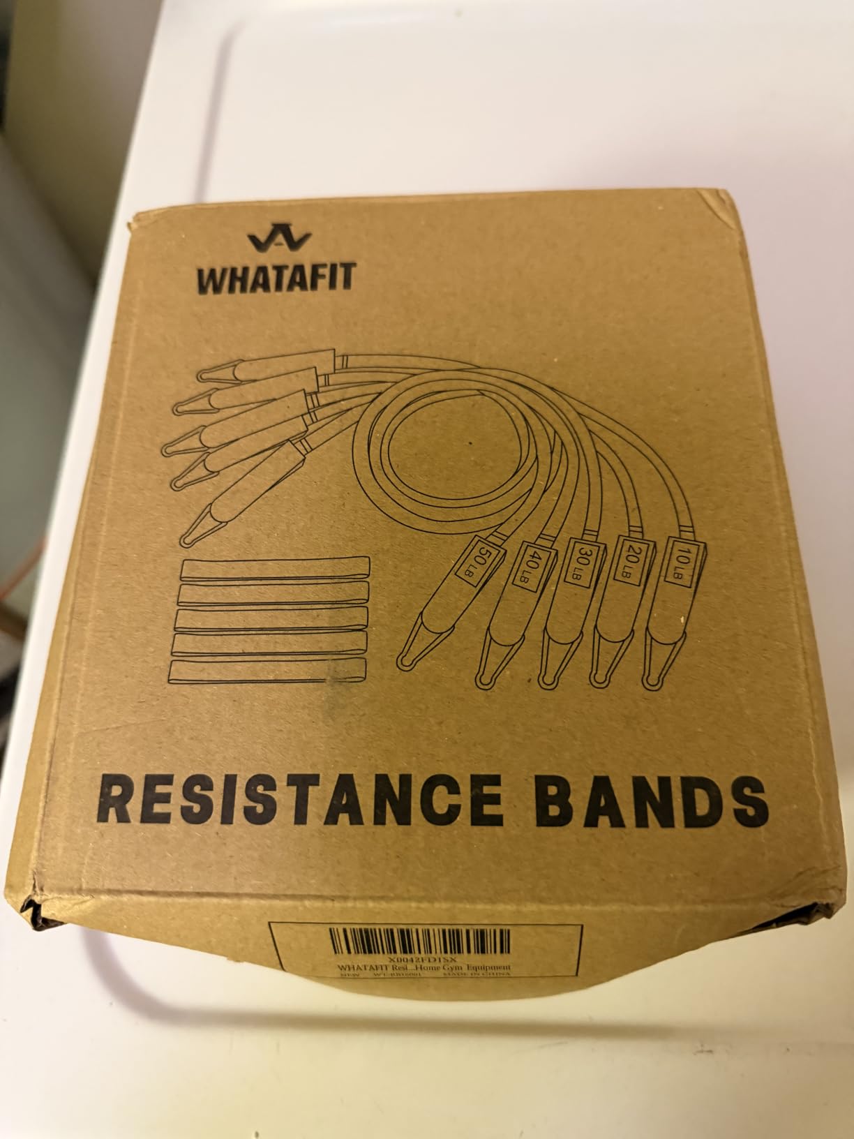 WHATAFIT Resistance Bands with Handles, 5-Level Exercise Bands for Workout | Natural latex, 10-50 lbs, stackable to 150, Ankle Straps, Door Anchor, Guide. For Strength, Yoga, Home Gym, Travel & Workout. customer photo 1
