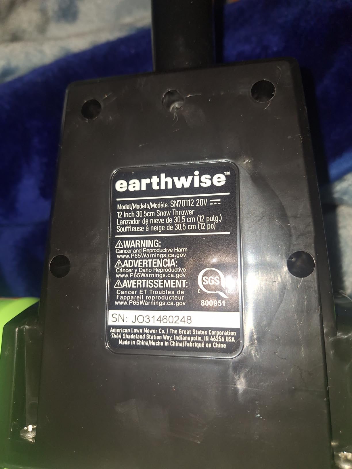 Earthwise Power Tools by ALM 20-Volt 12-Inch Cordless Electric Snow Thrower customer photo 2