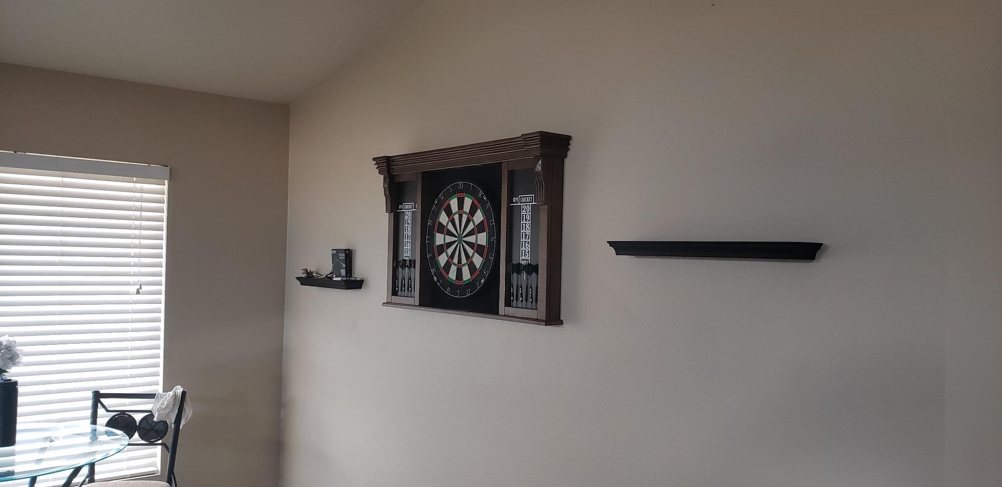 Barrington Pub Style Dartboard, Pre-Assembled with LED Lights, Woodhaven | Pre-Assembled LED Pub-Style Dartboard Cabinet With 18