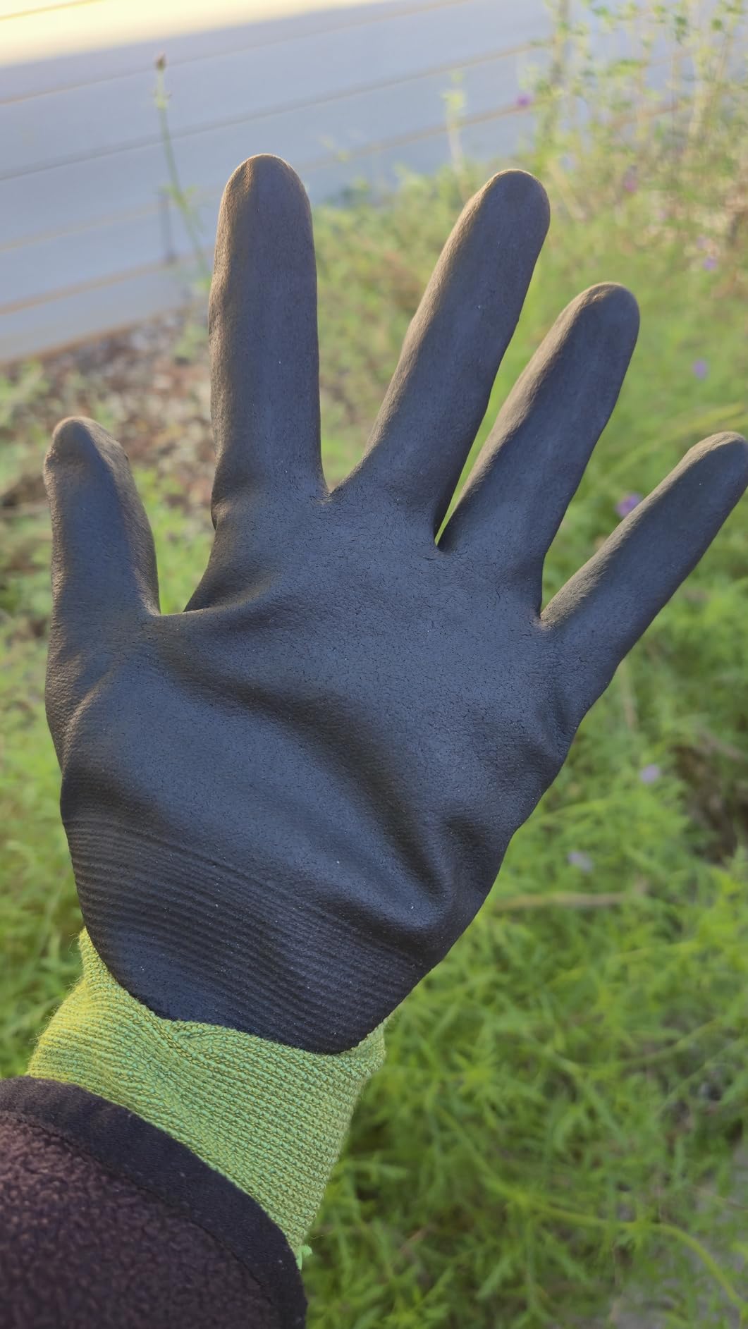 COOLJOB 2 Pairs Gardening Working Gloves, Touchscreen, Nitrile Coated, M | Breathable Bamboo Gloves for Men and Women, Strong Nitrile Grip, Full Palm Touchscreen, Flexible & Comfortable Fit customer photo 2