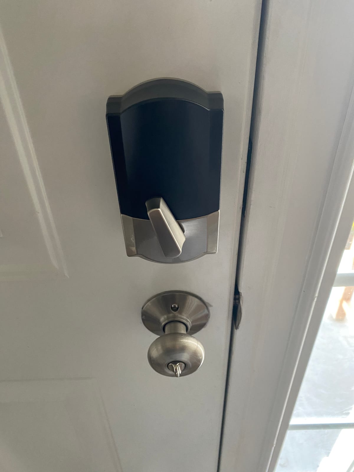 Schlage Encode Smart WiFi Deadbolt Lock with Greenwich Trim, Matte Black | Keyless entry door lock, Touchscreen keypad, App control, Alexa, Google Home, Ring & Airbnb compatible, Certified security customer photo 2
