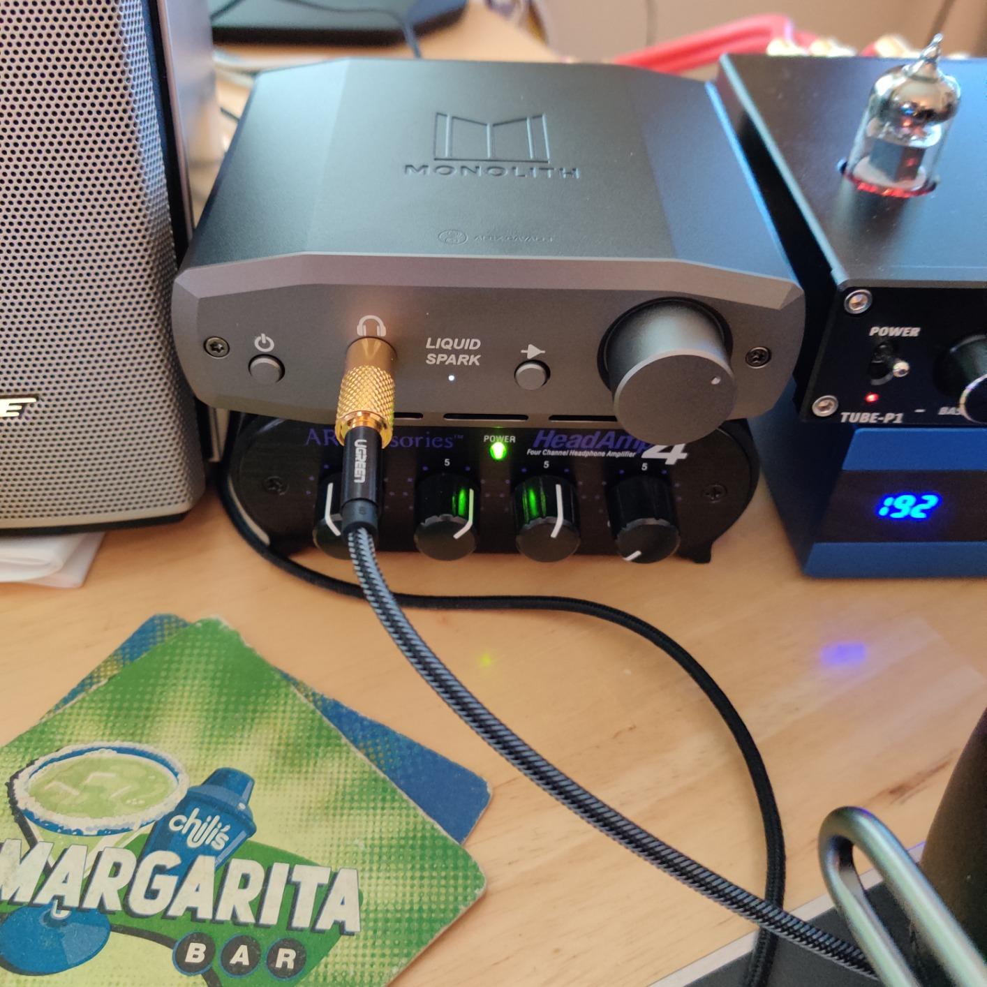 Monolith Liquid Spark Headphone Amplifier by Alex Cavalli with RCA Input, Single 1/4 Output 1.3Watt@50R customer photo 1